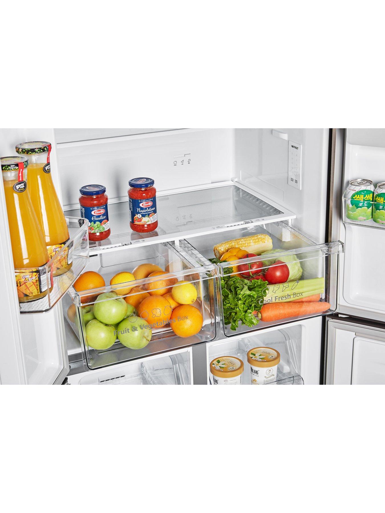  image of fridgemaster-mq79394eb-80cm-cross-door-american-fridge-freezer-black