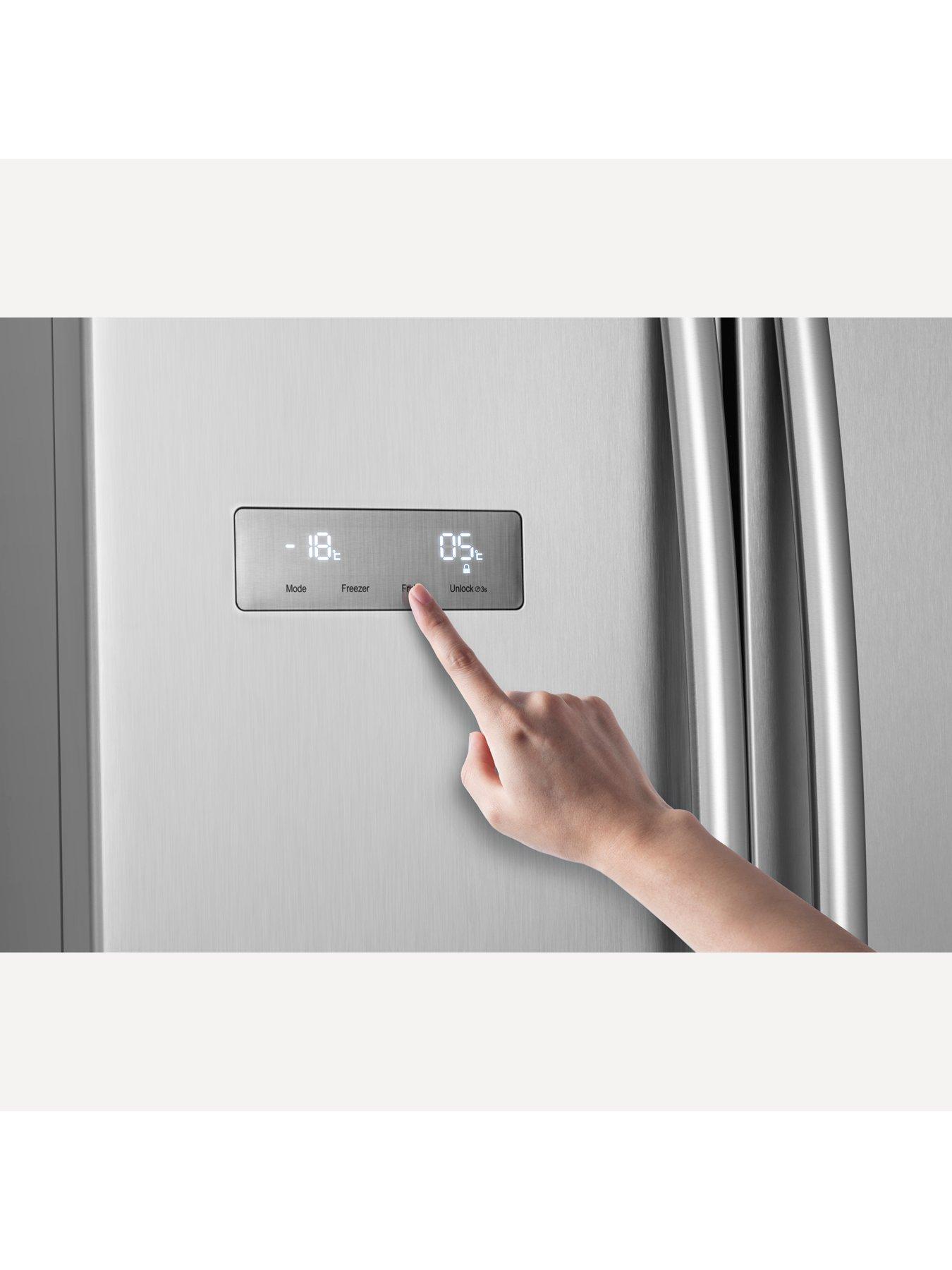  image of hisense-rs741n4wce-90cm-wide-side-by-side-american-style-fridge-freezer-with-non-plumbed-water-dispensernbsp--stainless-steel