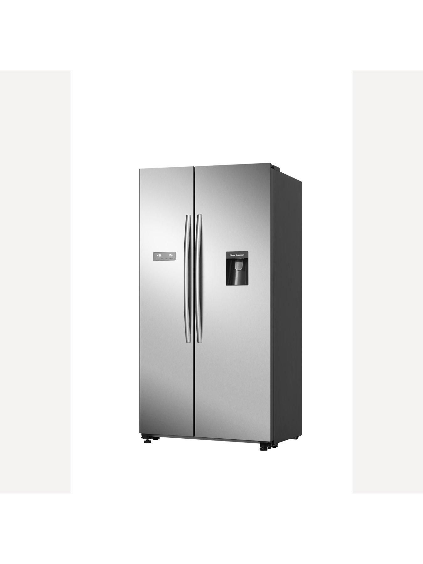  image of hisense-rs741n4wce-90cm-wide-side-by-side-american-style-fridge-freezer-with-non-plumbed-water-dispensernbsp--stainless-steel