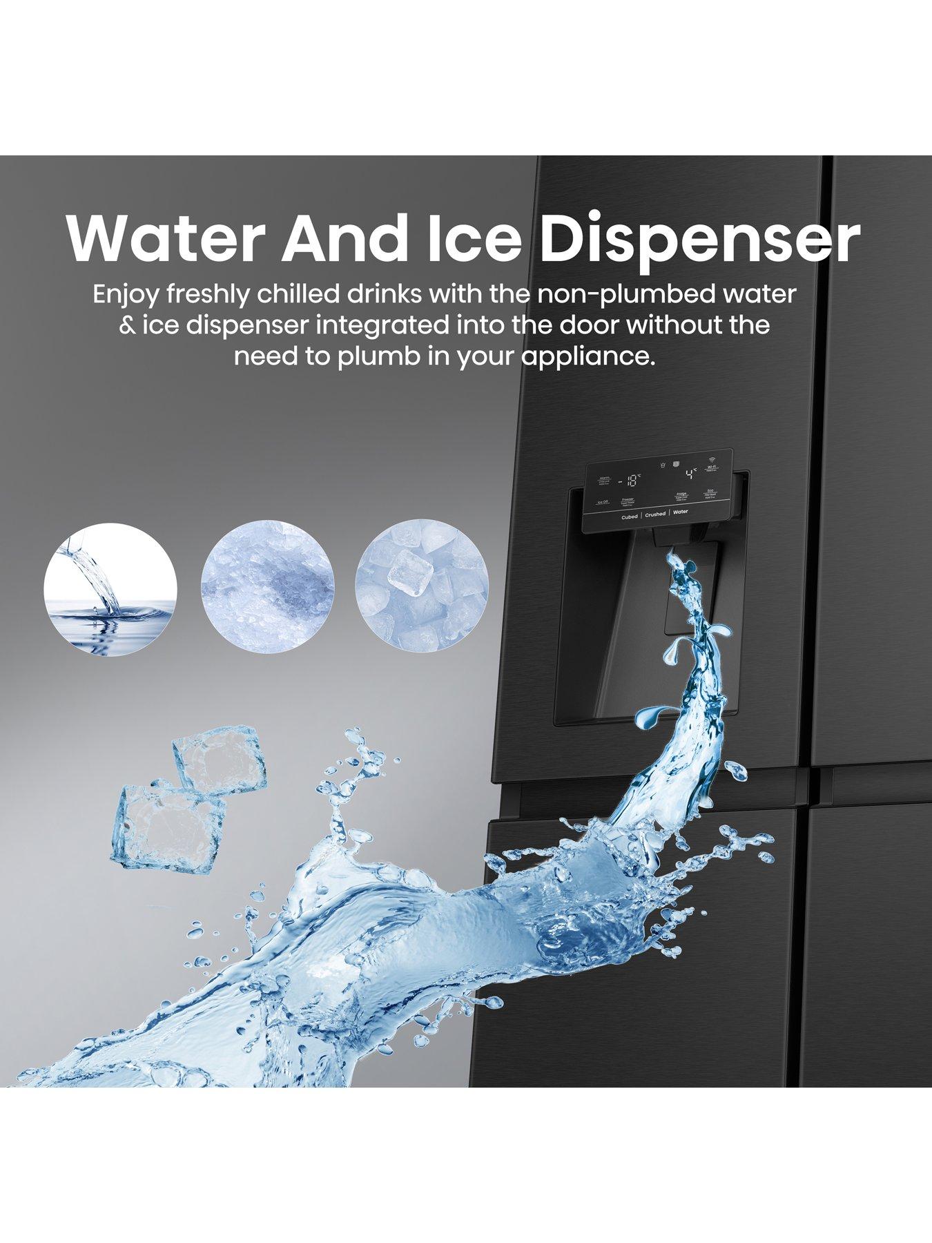  image of hisense-rs818n4ife-pureflat-infinite-series-90cm-wide-side-by-side-american-fridge-freezer-black-stainless-steel