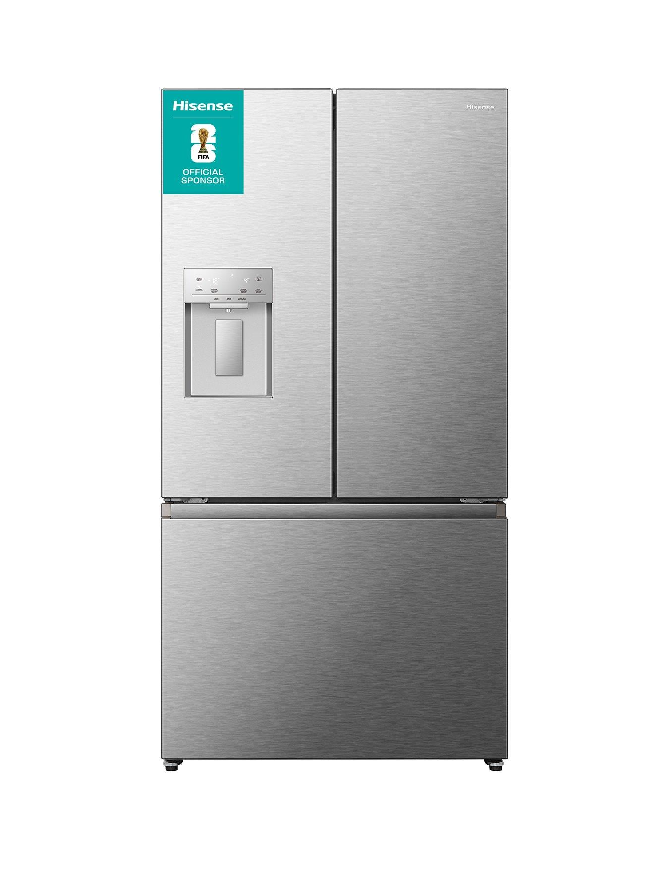 front image of hisense-rf815n4sese-pureflat-90cm-french-door-american-fridge-freezer-stainless-steel
