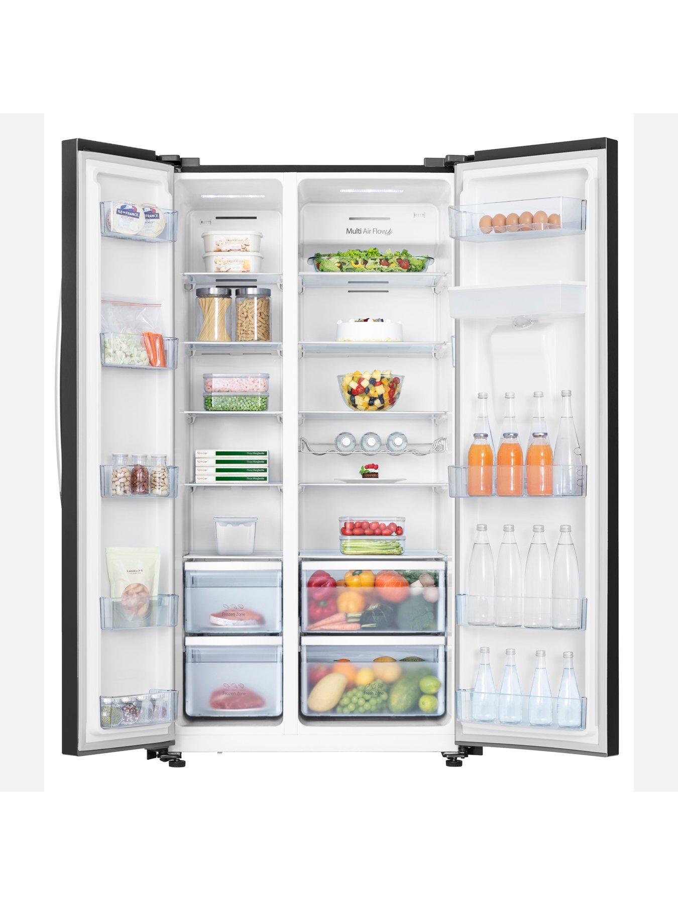  image of hisense-rs741n4wbe-90cm-wide-side-by-side-american-fridge-freezer-with-non-plumbed-water-dispenser-black