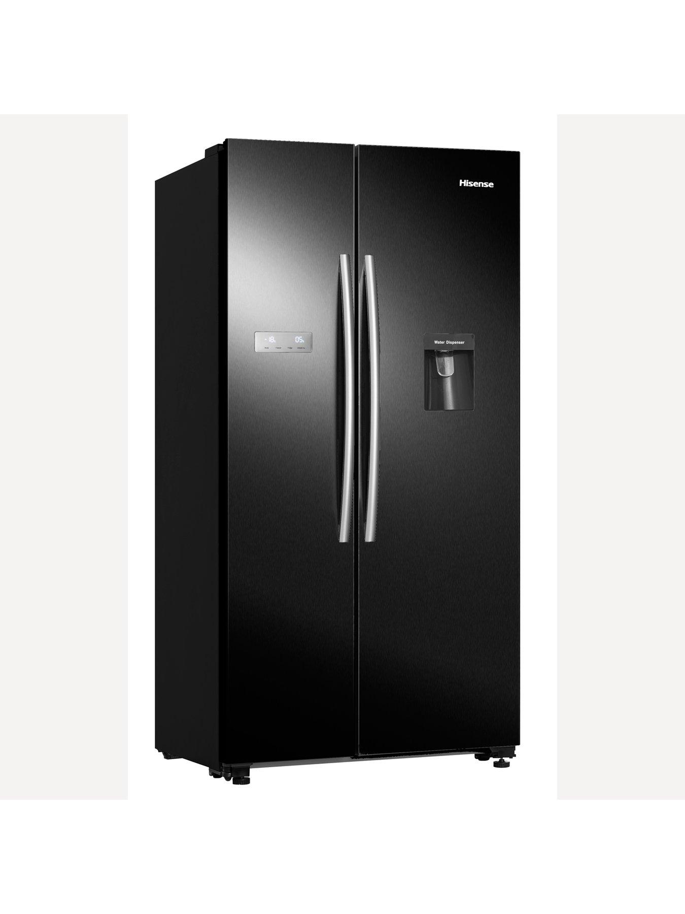  image of hisense-rs741n4wbe-90cm-wide-side-by-side-american-fridge-freezer-with-non-plumbed-water-dispenser-black