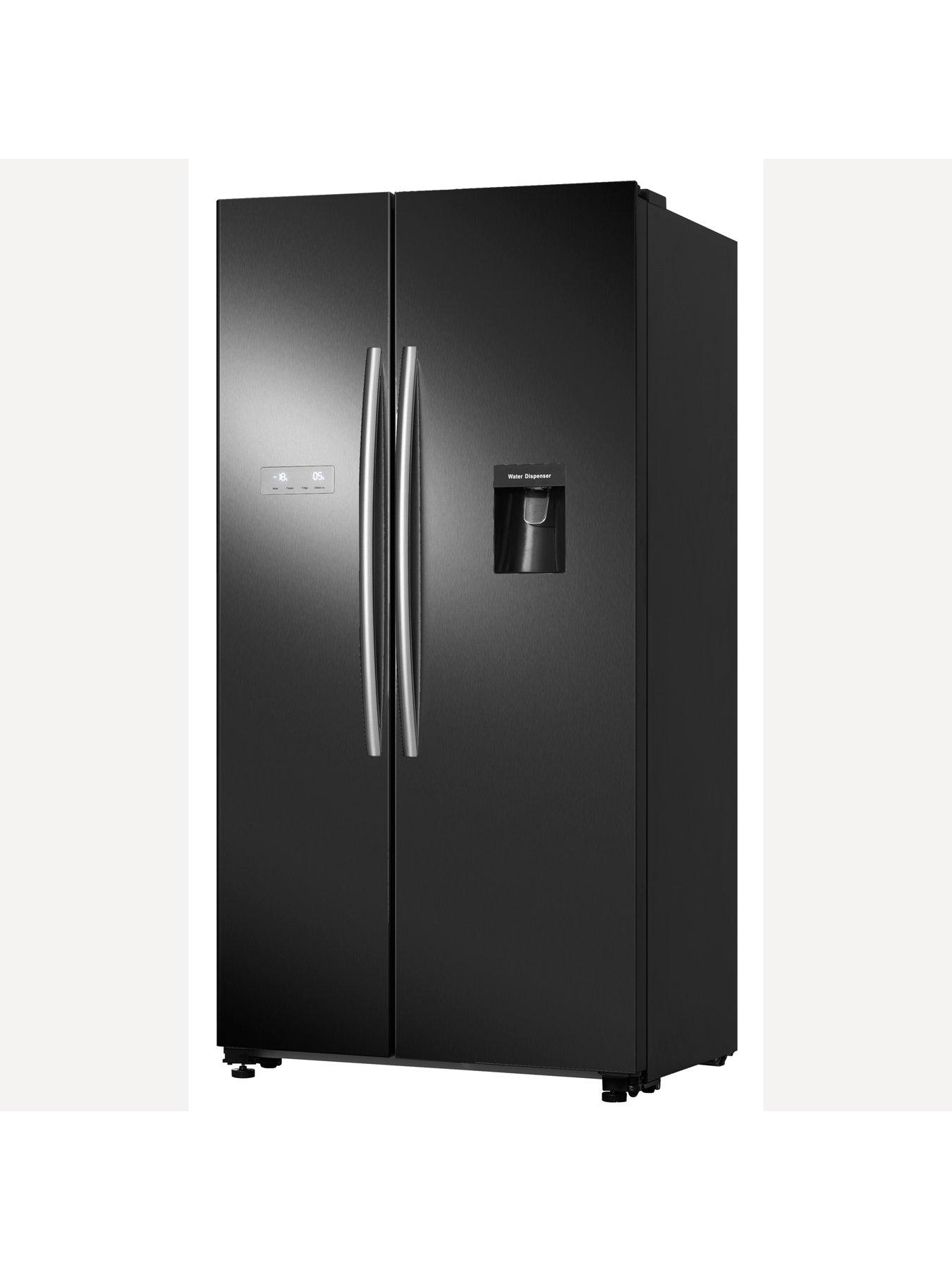  image of hisense-rs741n4wbe-90cm-wide-side-by-side-american-fridge-freezer-with-non-plumbed-water-dispenser-black