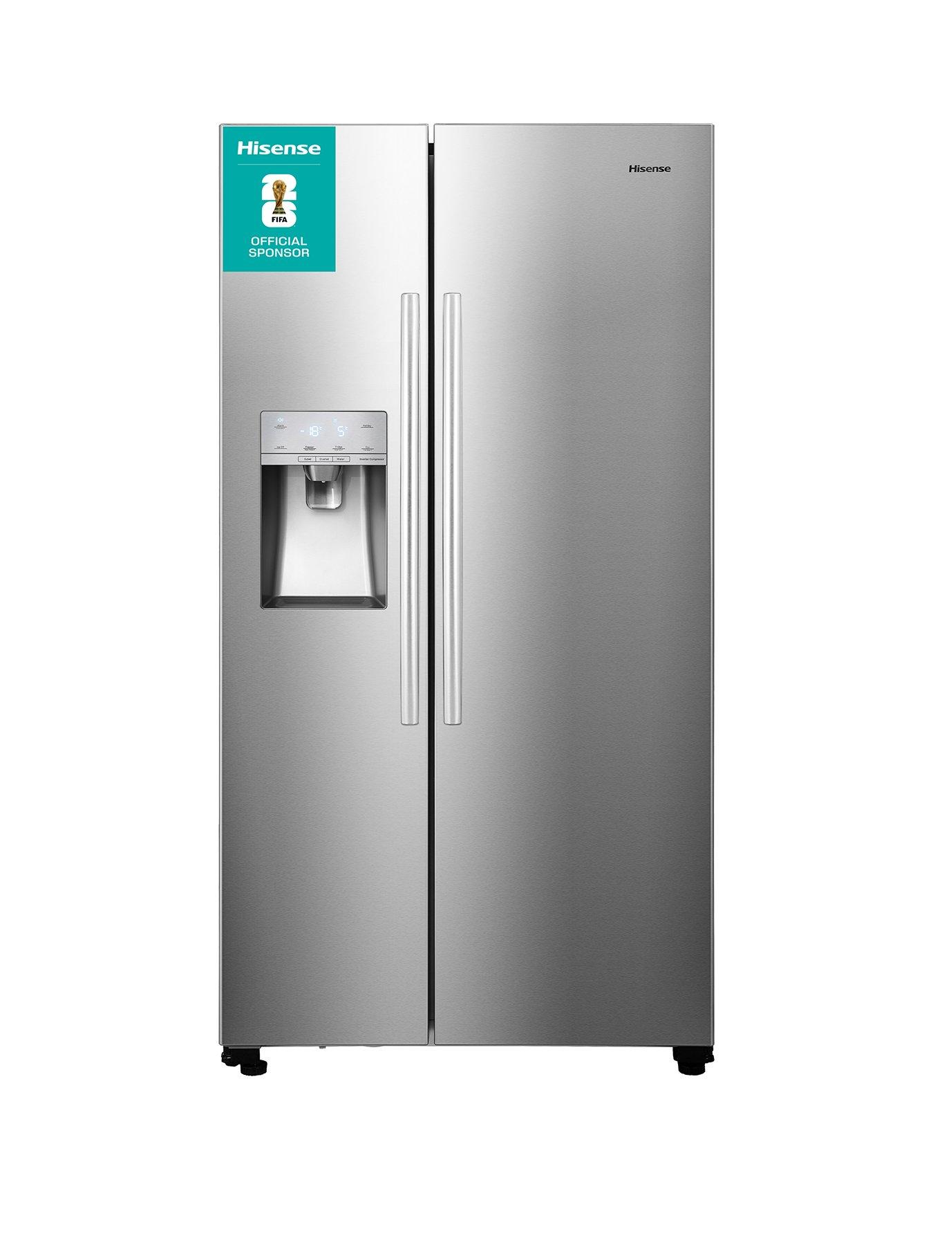  image of hisense-rs694n4ice-90cm-wide-side-by-side-water-and-ice-american-fridge-freezer-stainless-steel