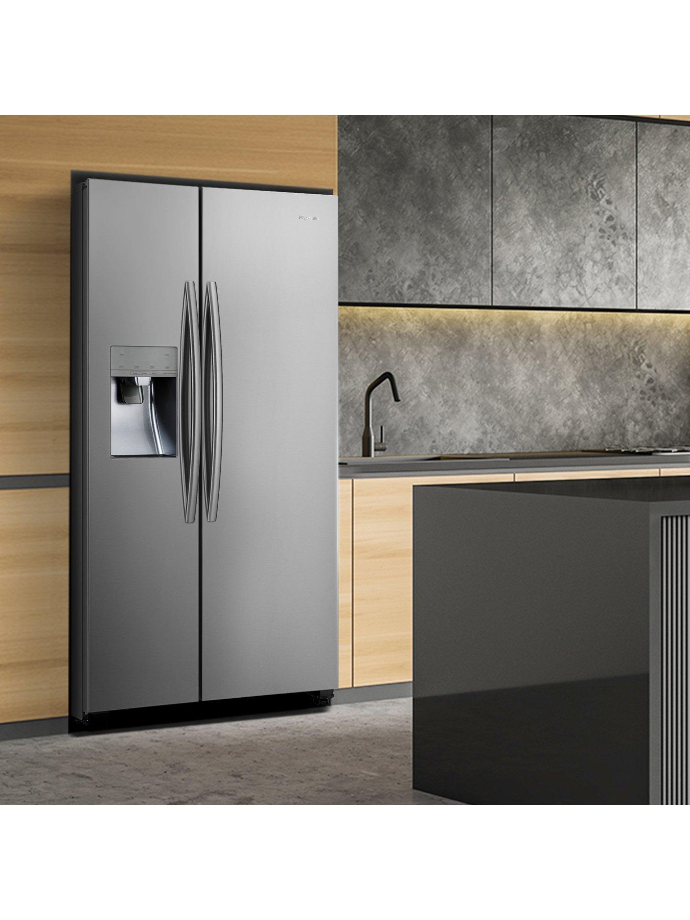 image of hisense-rs694n4ice-90cm-wide-side-by-side-water-and-ice-american-fridge-freezer-stainless-steel
