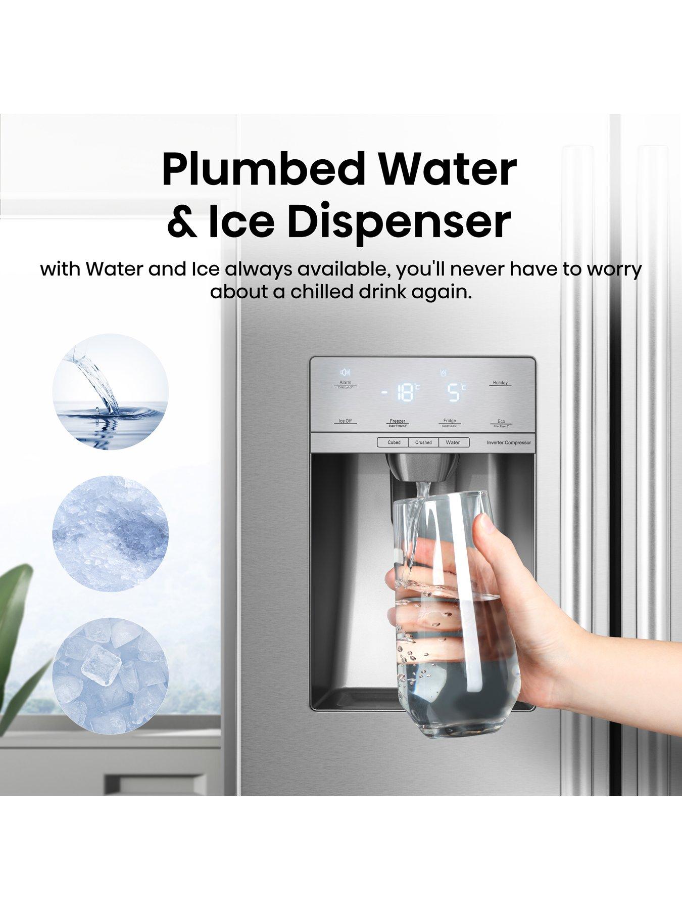  image of hisense-rs694n4ice-90cm-wide-side-by-side-water-and-ice-american-fridge-freezer-stainless-steel