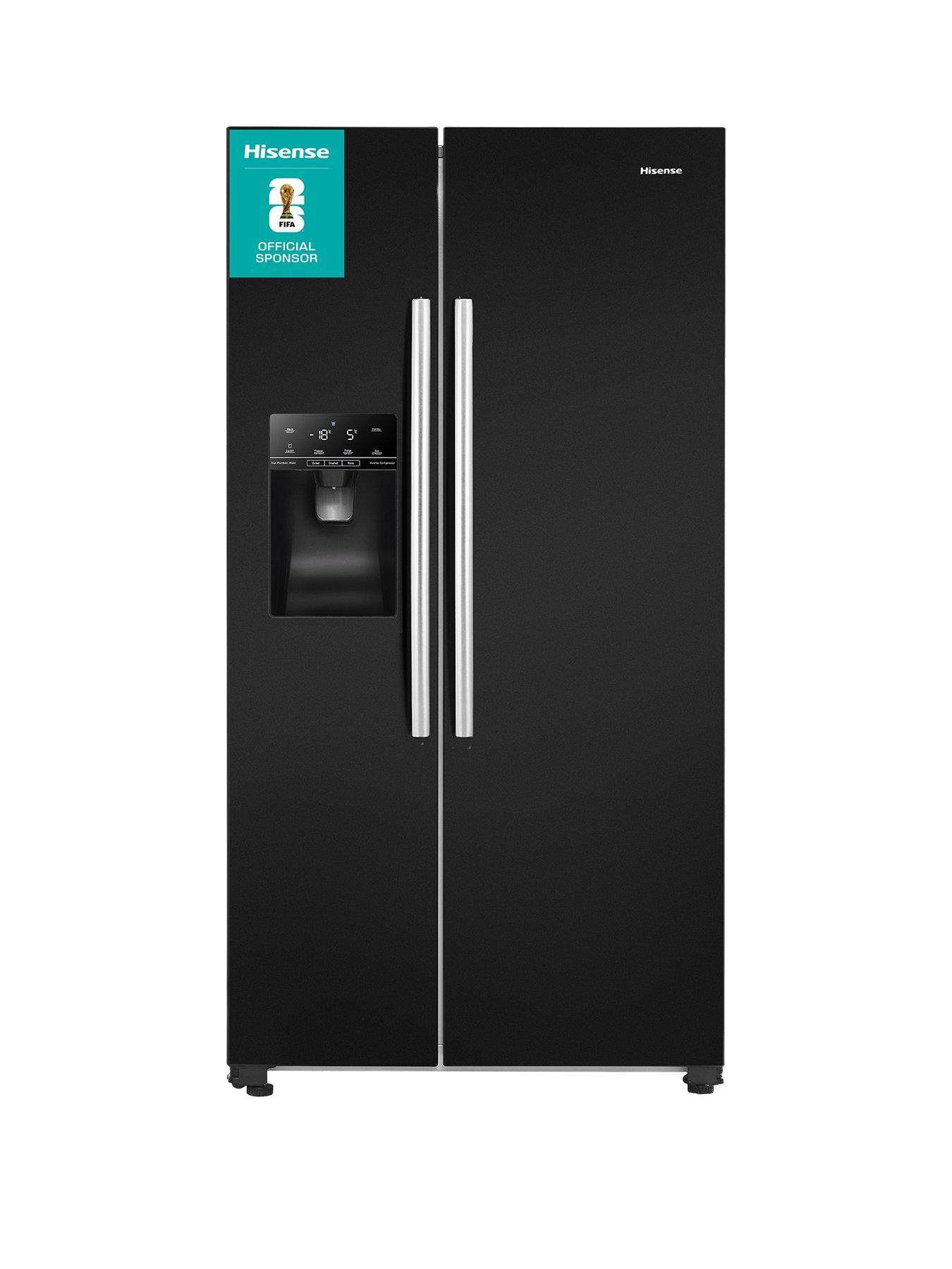 front image of hisense-rs694n4ibe-90cm-wide-side-by-side-water-and-ice-american-fridge-freezer-black