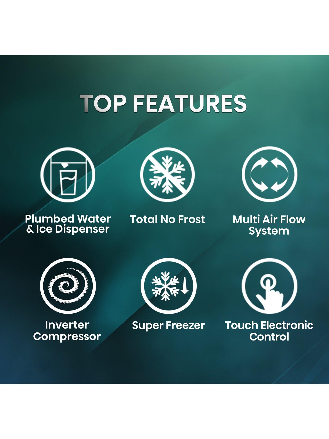  image of hisense-rs694n4ibe-90cm-wide-side-by-side-water-and-ice-american-fridge-freezer-black