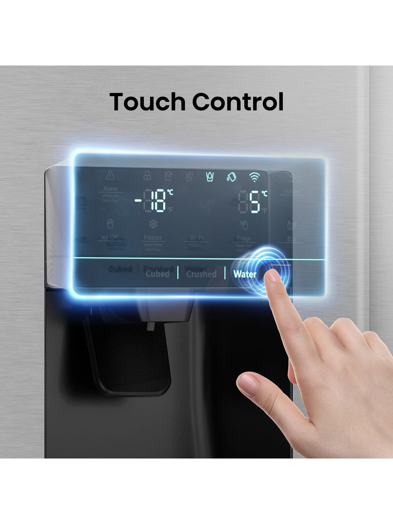  image of hisense-rs694n4tie-90cm-wide-side-by-side-non-plumbed-water-and-ice-american-fridge-freezer-stainless-steel