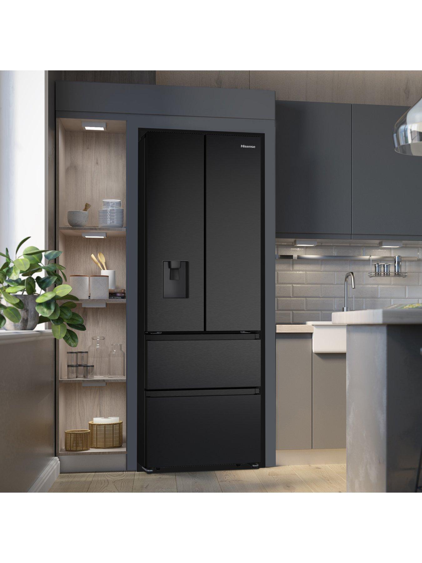  image of hisense-rf632n4wfe-70cm-wide-french-door-american-fridge-freezer-black-stainless-steel