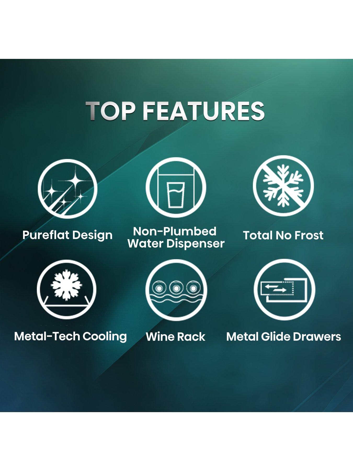  image of hisense-rf632n4wfe-70cm-wide-french-door-american-fridge-freezer-black-stainless-steel