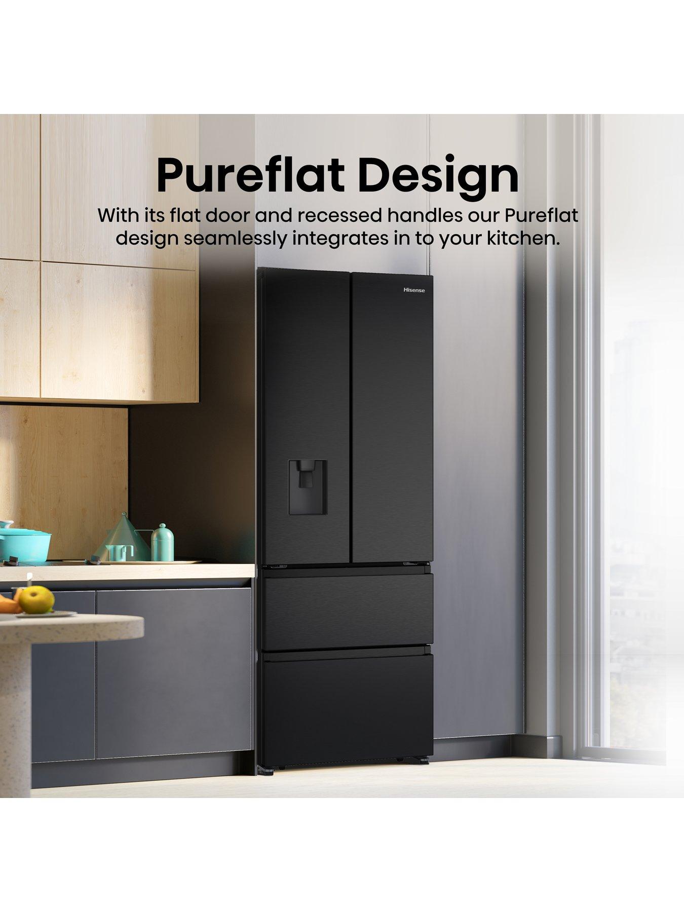 image of hisense-rf632n4wfe-70cm-wide-french-door-american-fridge-freezer-black-stainless-steel