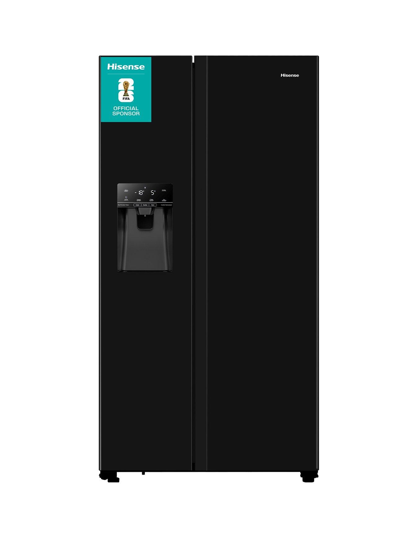 hisense-rs694n4tbe-90cm-wide-side-by-side-non-plumbed-water-and-ice-american-fridge-freezer-black