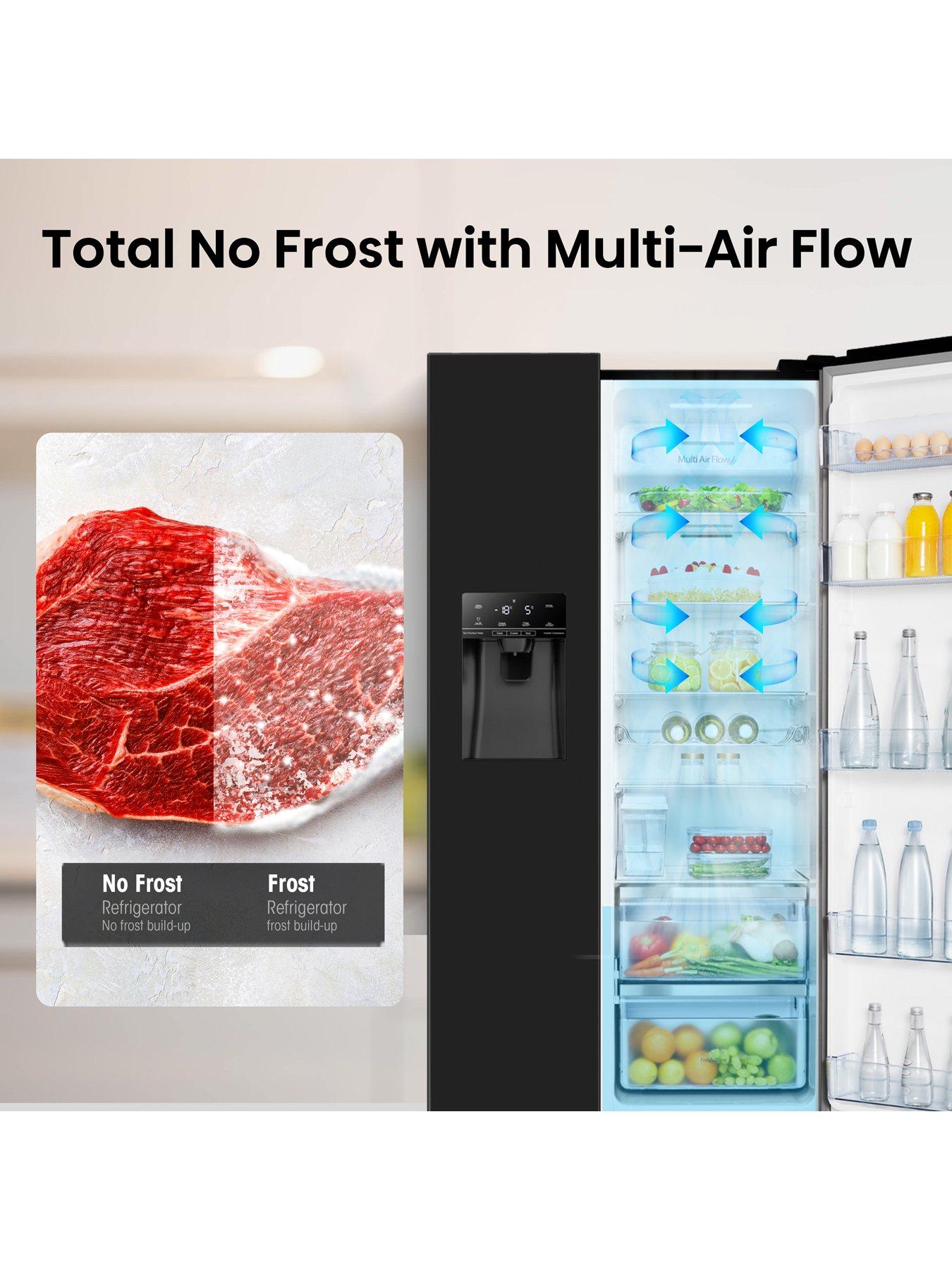  image of hisense-rs694n4tbe-90cm-wide-side-by-side-non-plumbed-water-and-ice-american-fridge-freezer-black