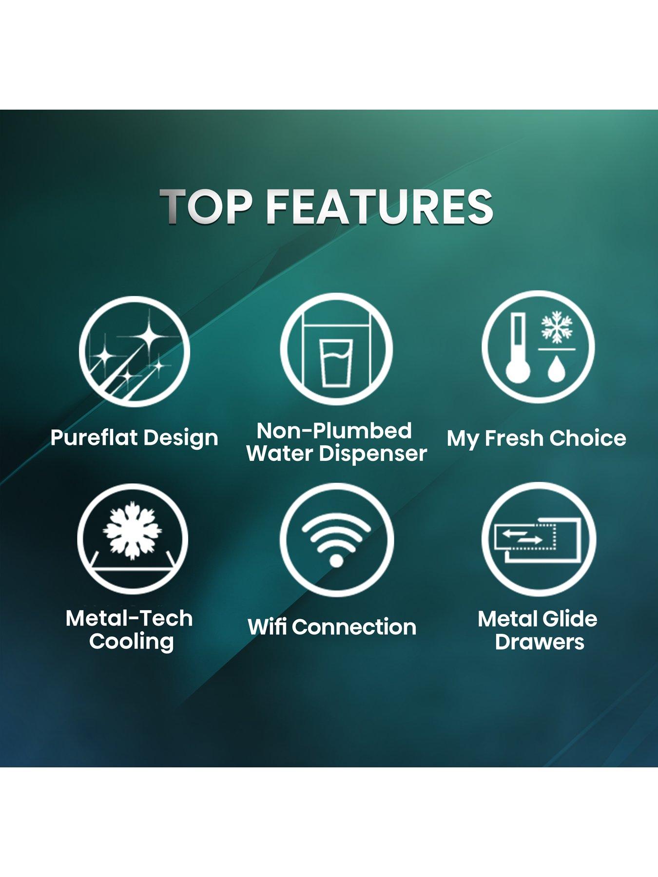  image of hisense-rf749n4swse-pureflat-90cm-french-door-american-fridge-freezer-stainless-steel