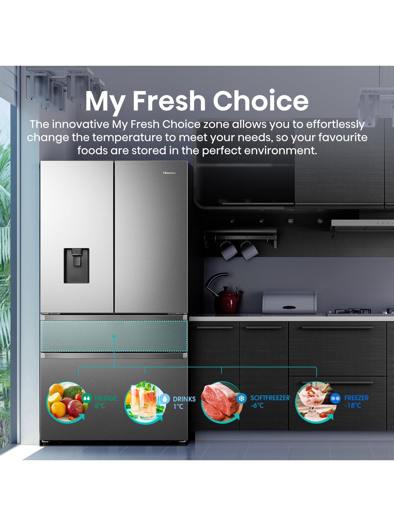 image of hisense-rf749n4swse-pureflat-90cm-french-door-american-fridge-freezer-stainless-steel