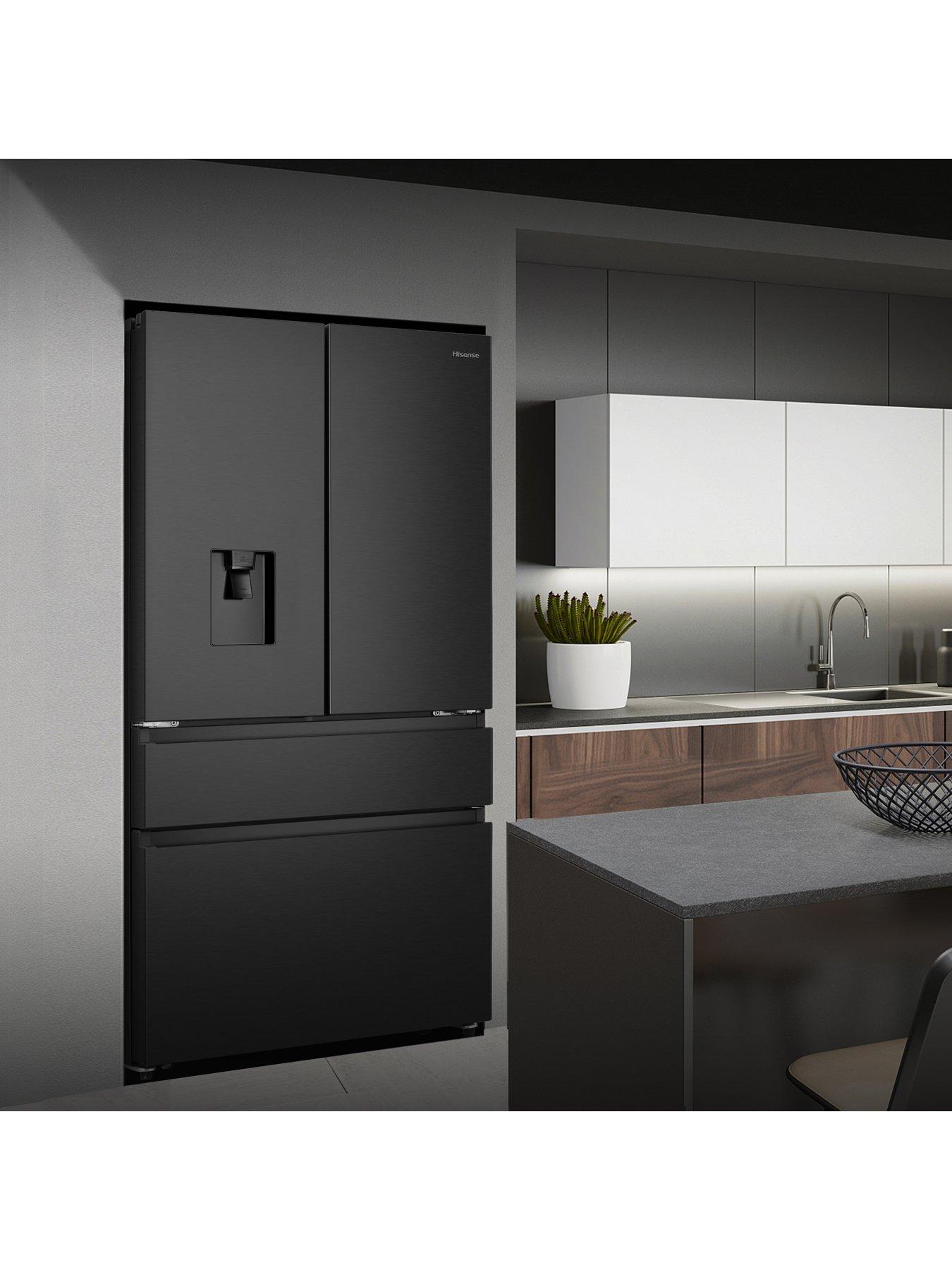  image of hisense-rf749n4swfe-pureflat-90cm-french-door-american-fridge-freezer-black-stainless-steel