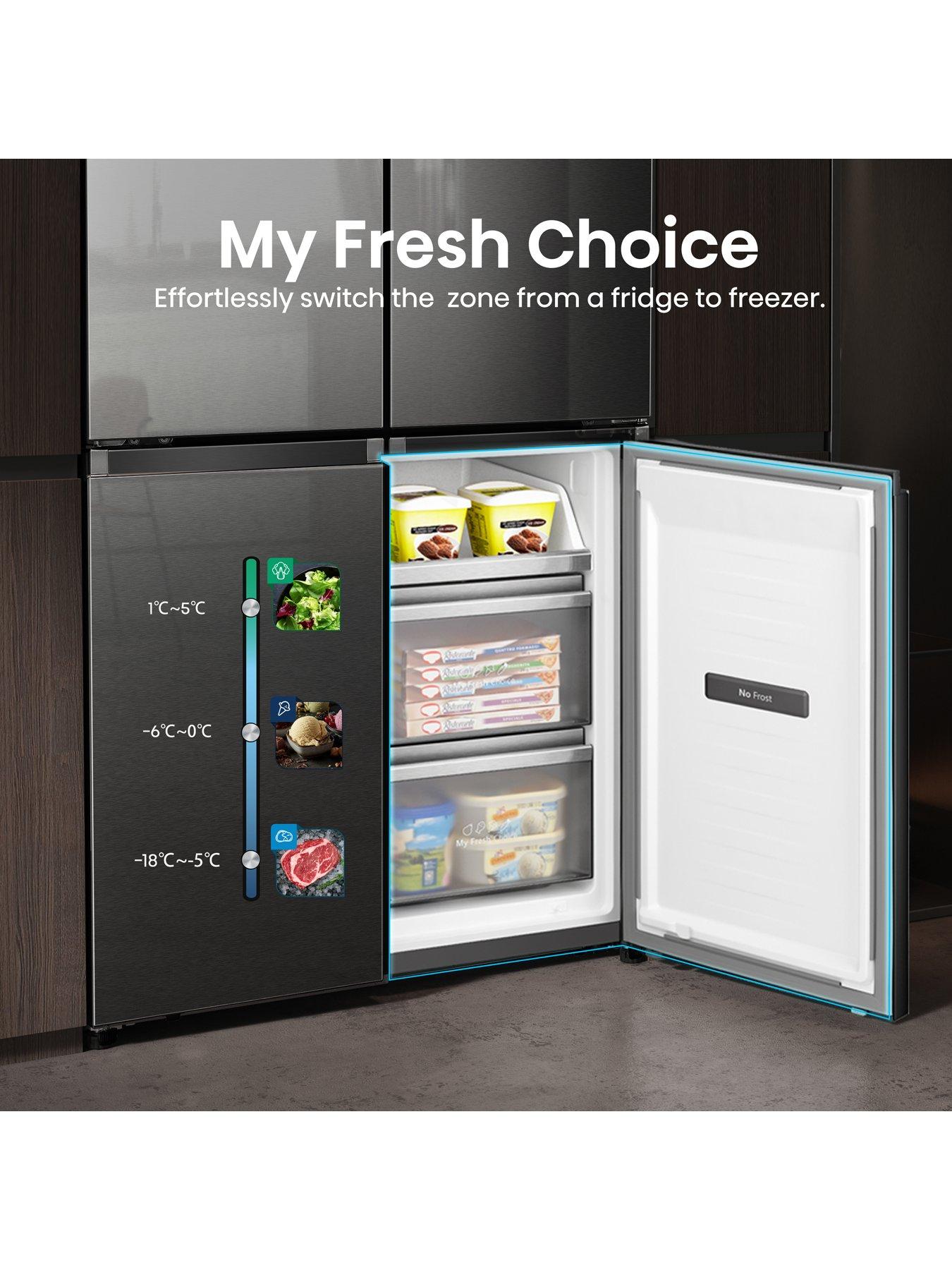  image of hisense-rq758n4sase-pureflat-90cm-cross-door-american-fridge-freezer-stainless-steel