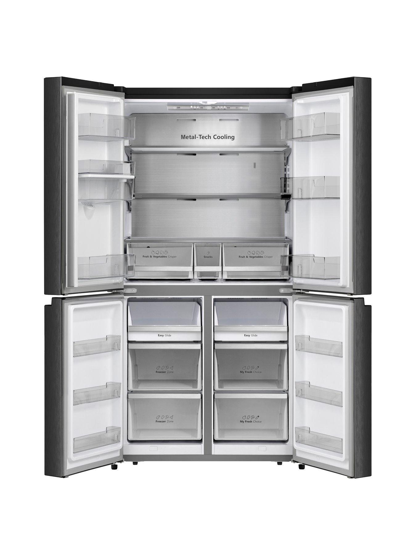 image of hisense-rq758n4swfe-pureflat-90cm-cross-door-american-fridge-freezer-black-stainless-steel