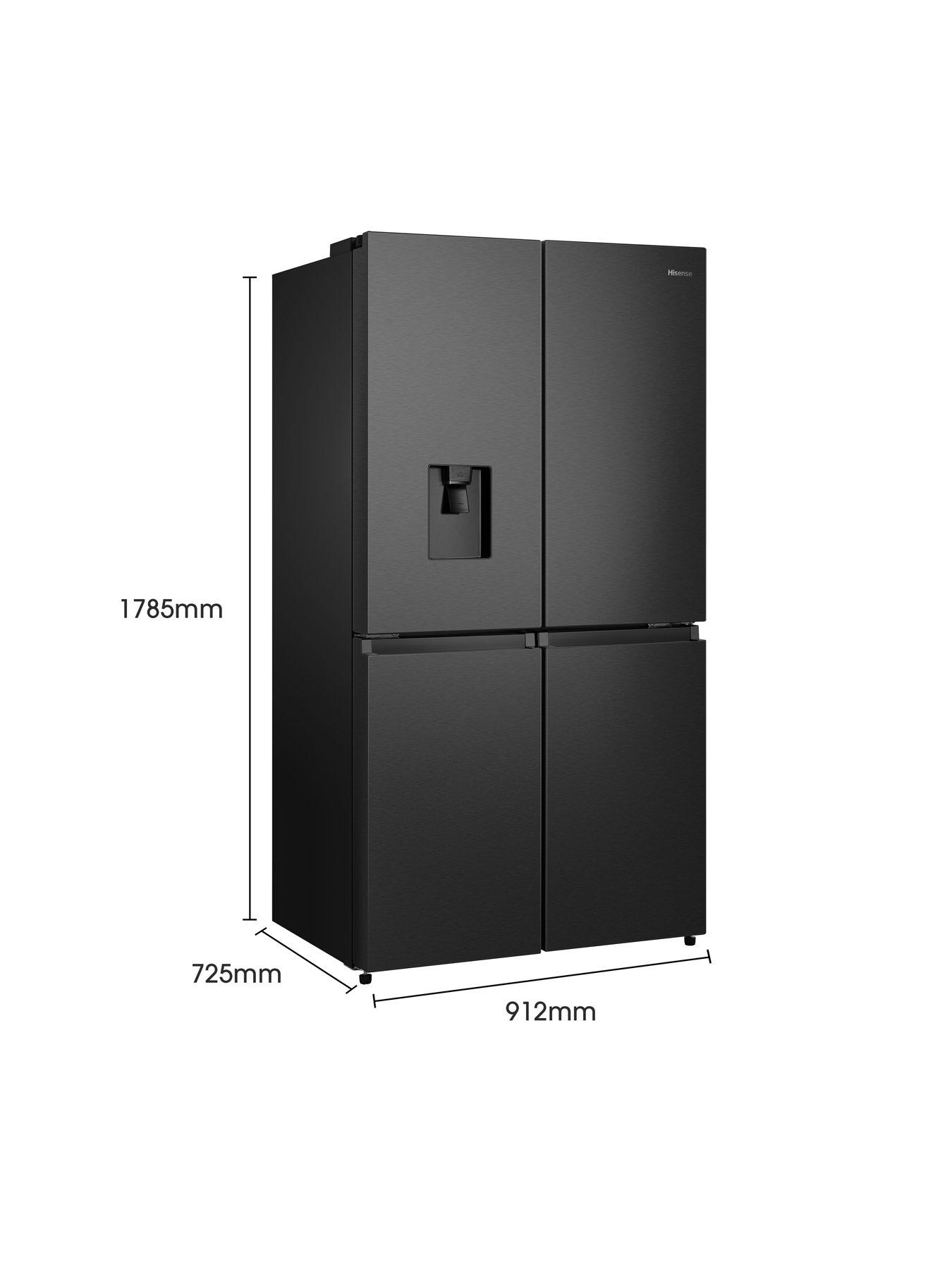  image of hisense-rq758n4swfe-pureflat-90cm-cross-door-american-fridge-freezer-black-stainless-steel
