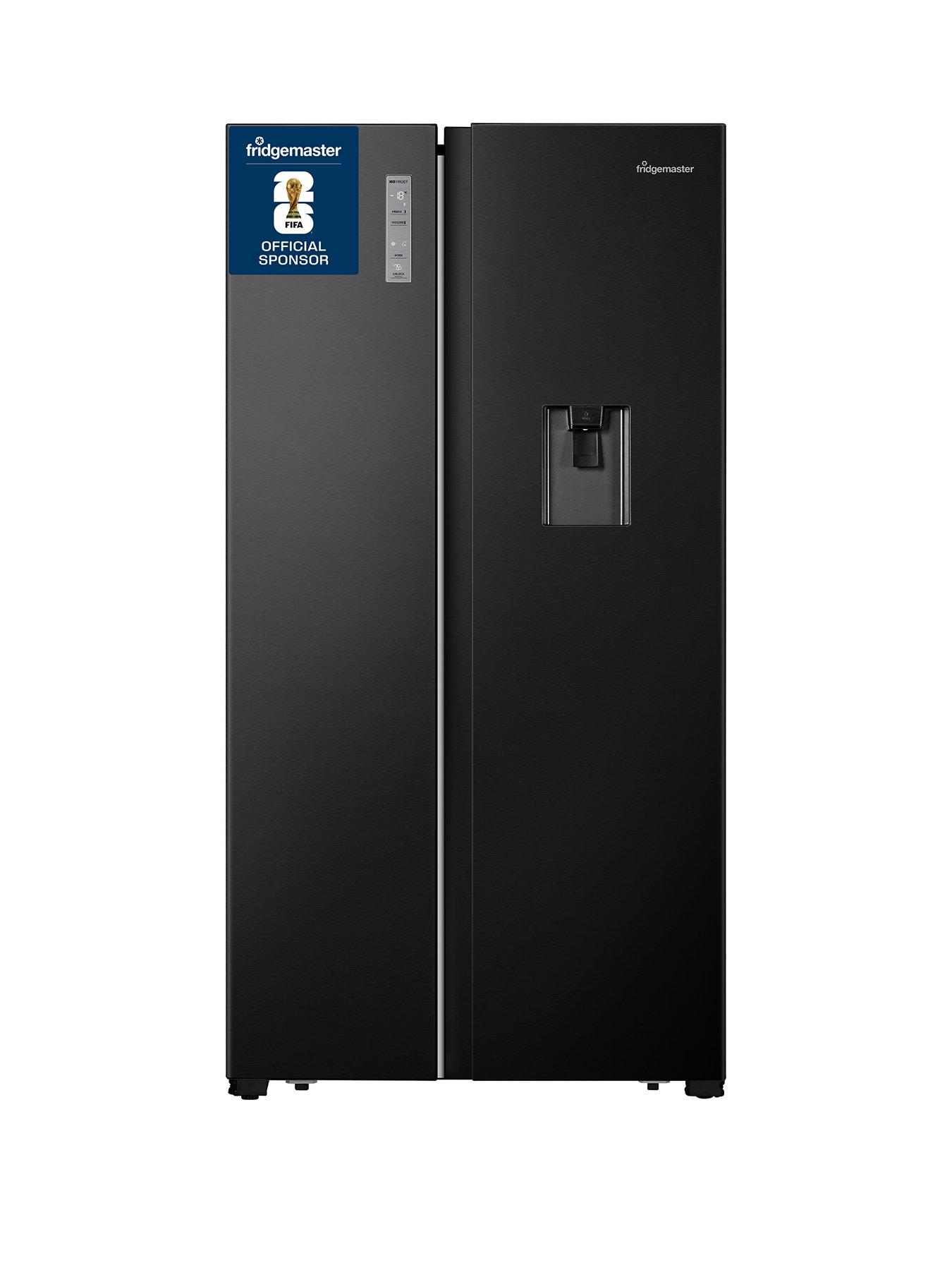 Fridgemaster MS91520DEB 90cm Wide Side by Side, American Fridge Freezer - Black