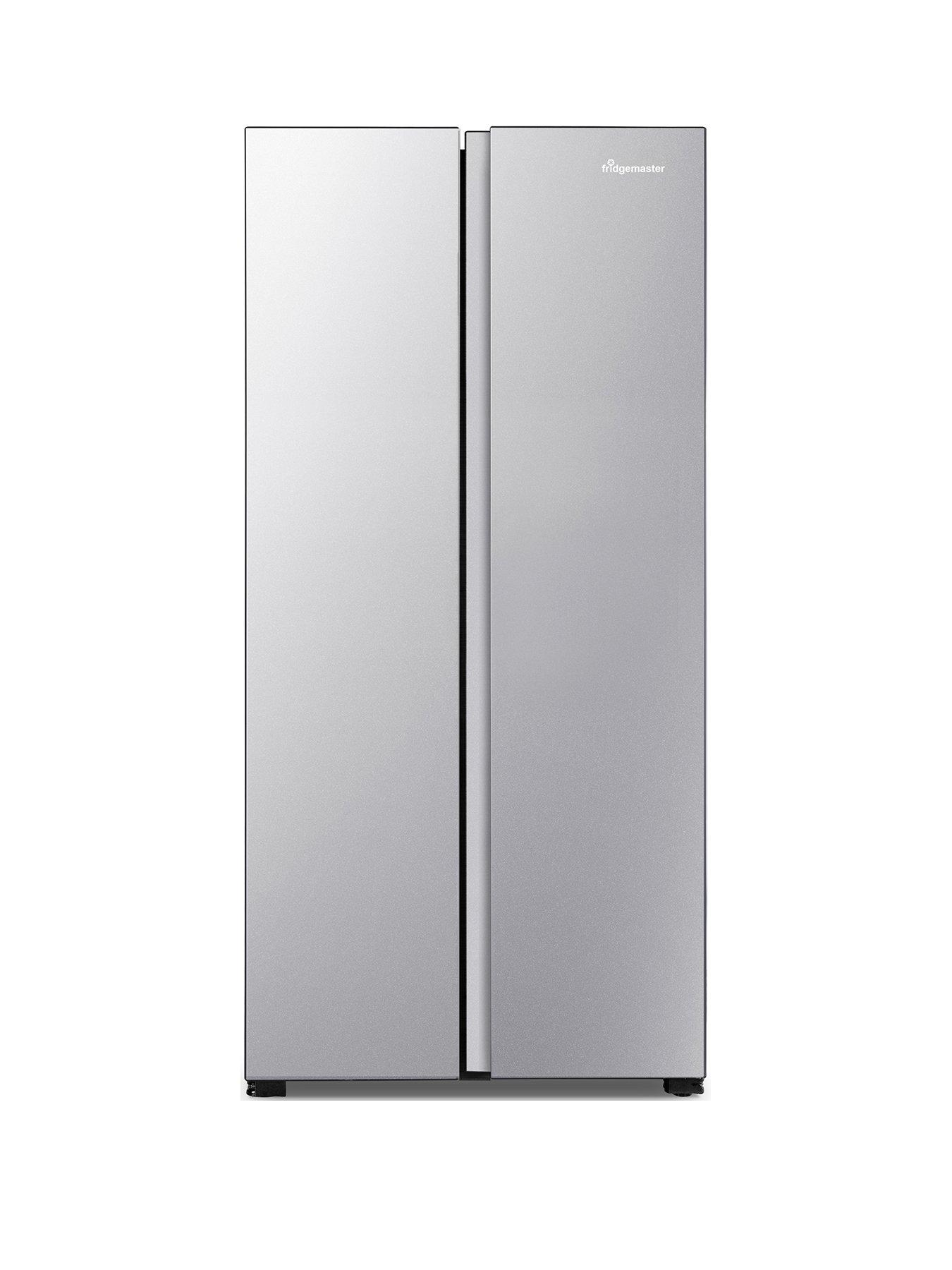 fridgemaster-ms83430es-83cm-wide-side-by-side-american-fridge-freezer-silver