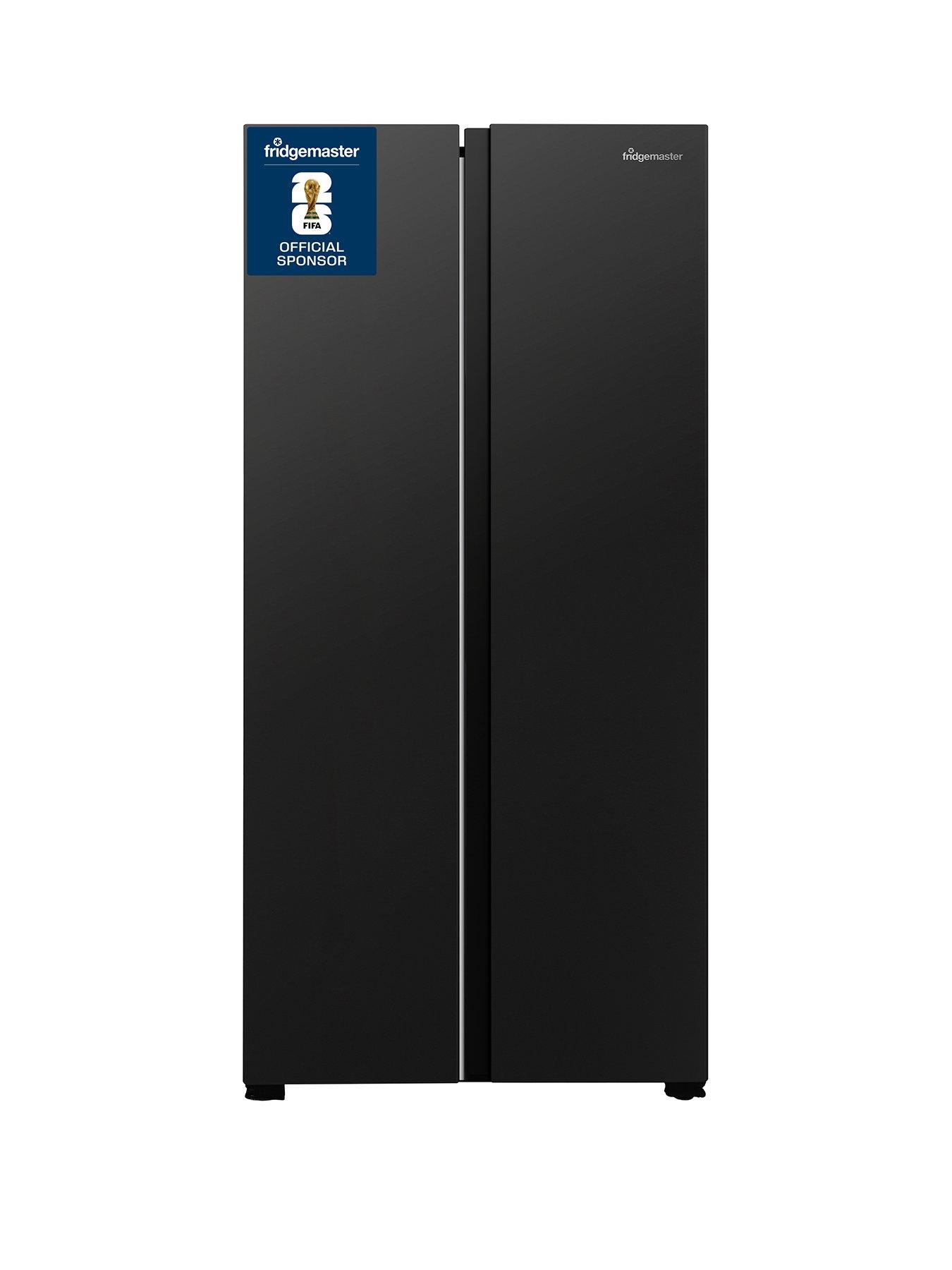 Fridgemaster MS83430EB 80cm Wide Side by Side, American Fridge Freezer - Black