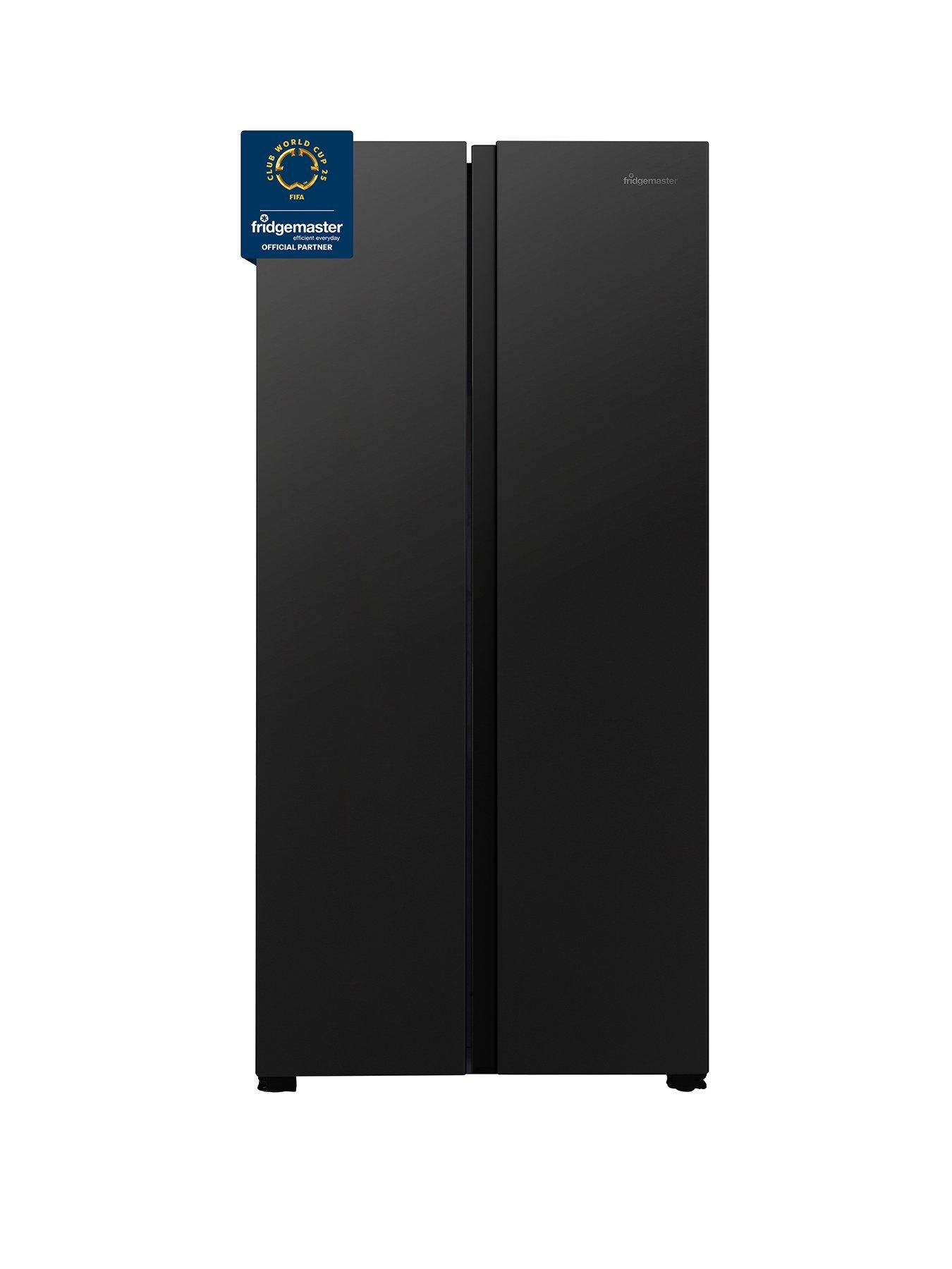 Image 1 of 5 of Fridgemaster MS83430EB 80cm Wide Side by Side, American Fridge Freezer - Black