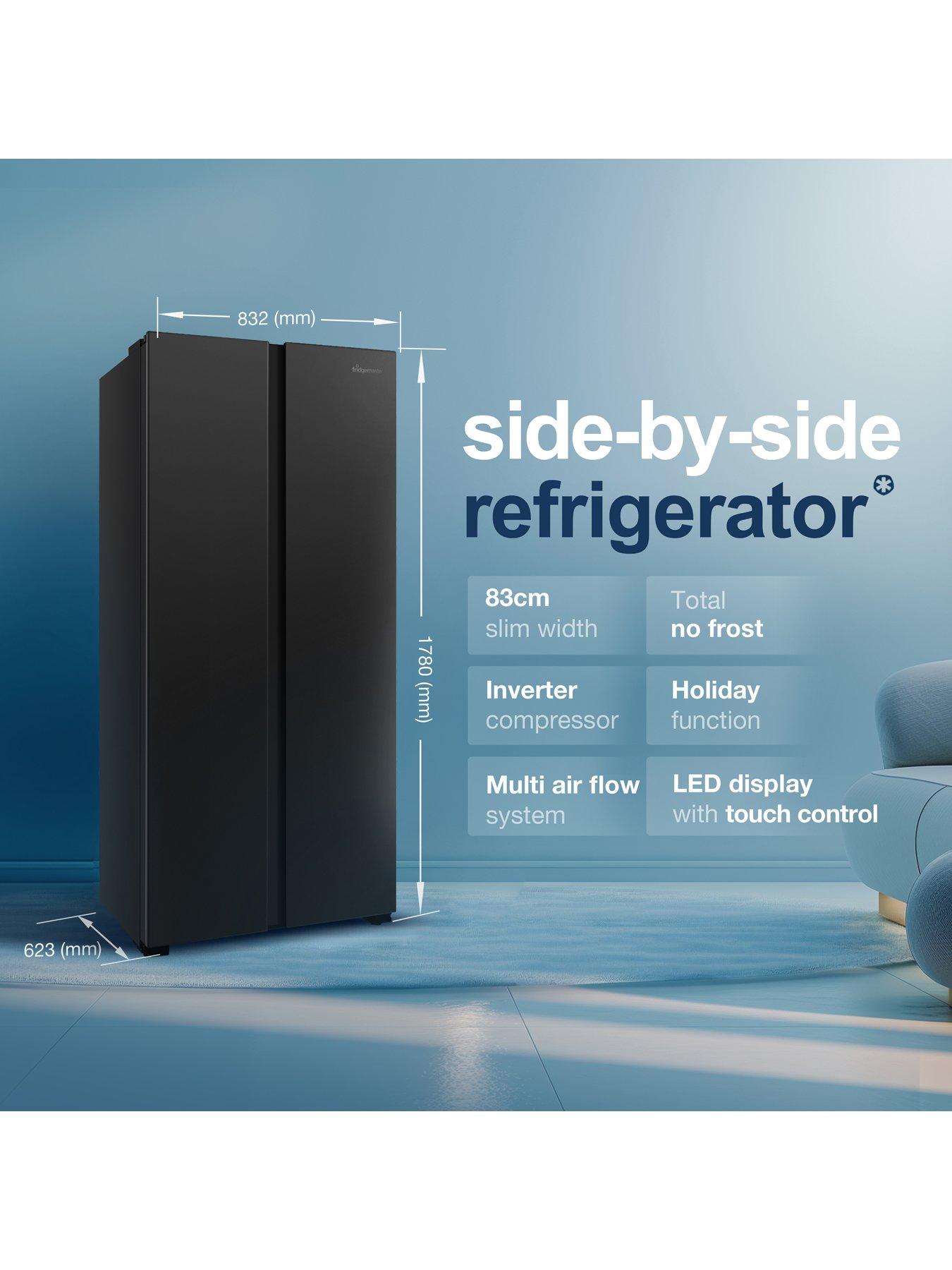 Image 5 of 5 of Fridgemaster MS83430EB 80cm Wide Side by Side, American Fridge Freezer - Black
