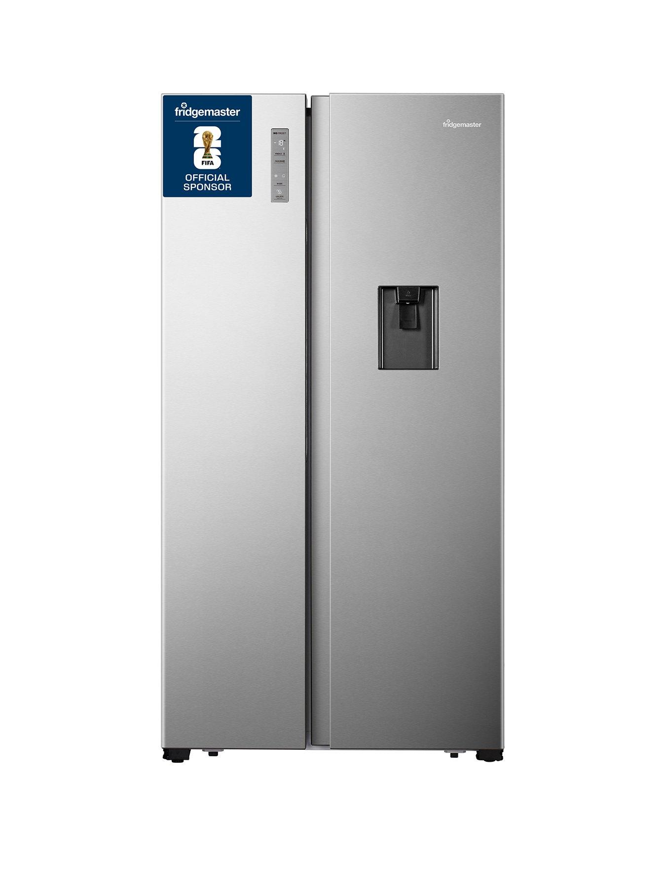 fridgemaster-ms91520des-90cm-wide-side-by-side-american-style-fridge-freezer-silver