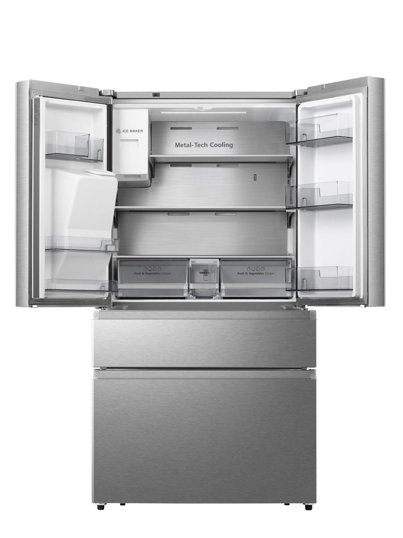 stillFront image of hisense-rf728n4sase-pureflat-90cm-french-door-water-and-ice-american-fridge-freezer-stainless-steel