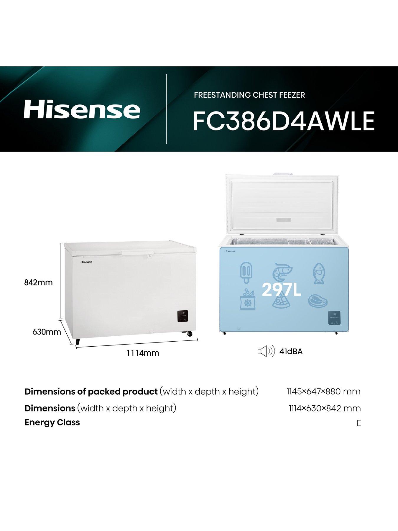  image of hisense-fc386d4awle-297-litre-freestanding-chest-freezer-white