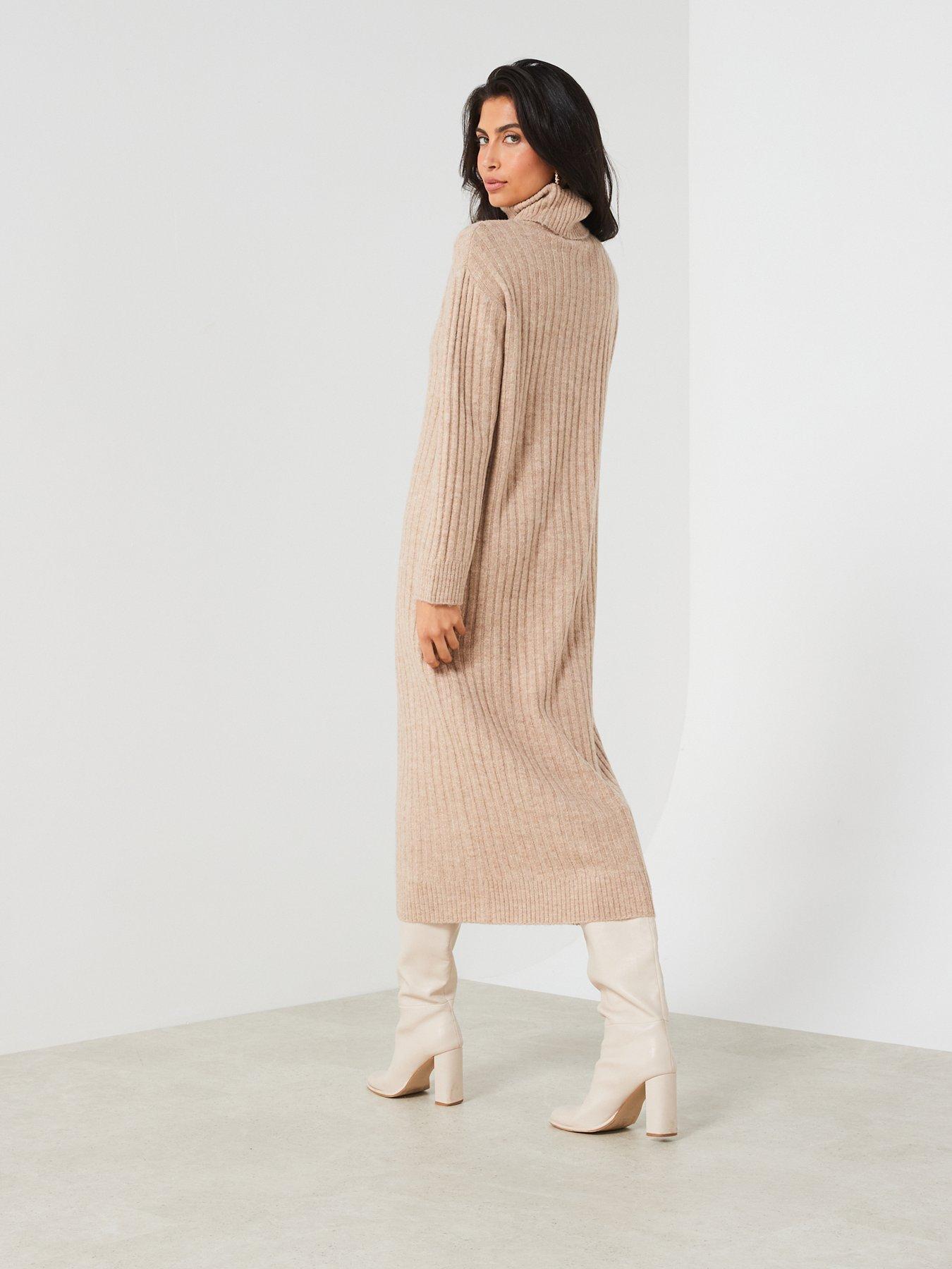 Mango beige outlet dress