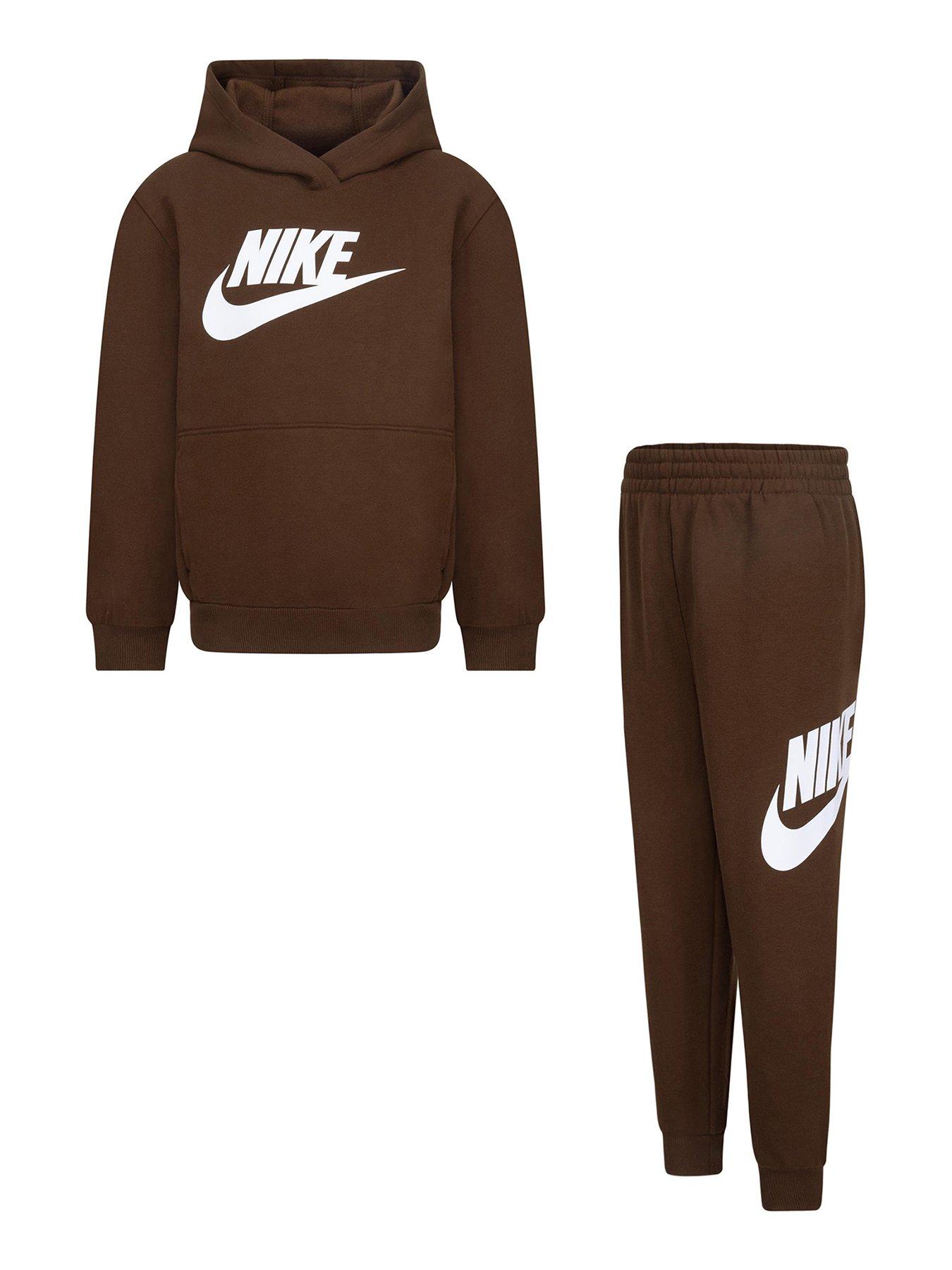 Kids Unisex Club Fleece Hoodie And Joggers Set Brown