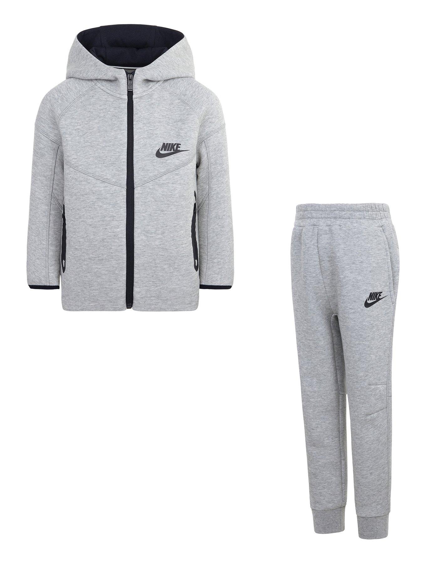 Grey and white nike tech tracksuit sale