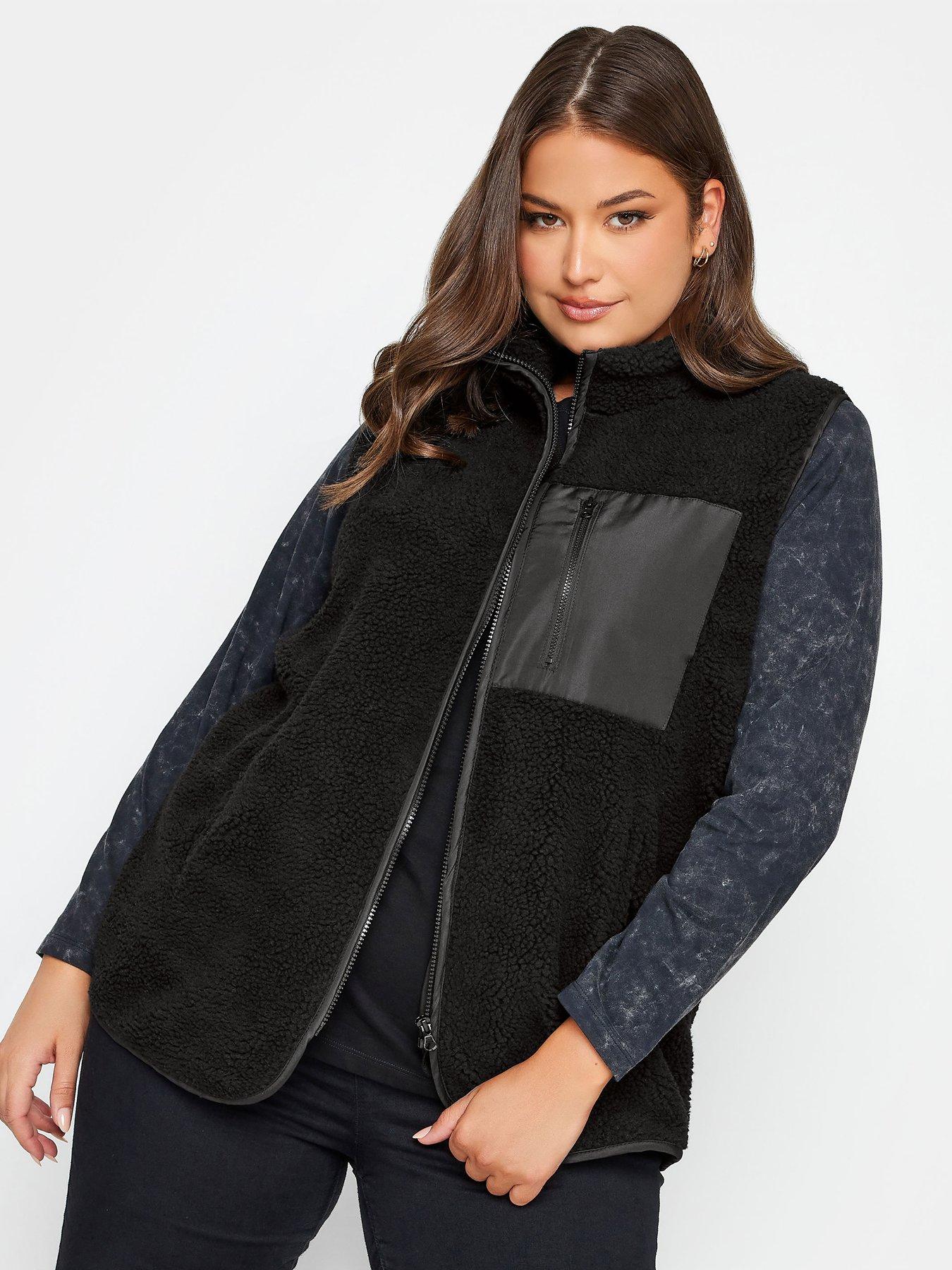 undefined Borg Nylon Pocket Gilet Black