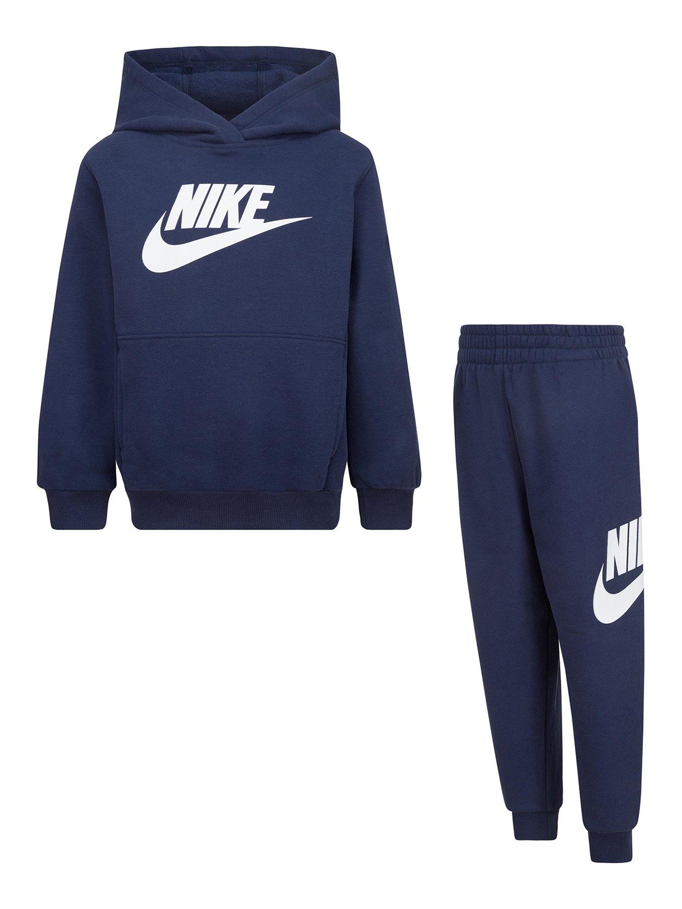 Nike blue velour outlet zip thru tracksuit