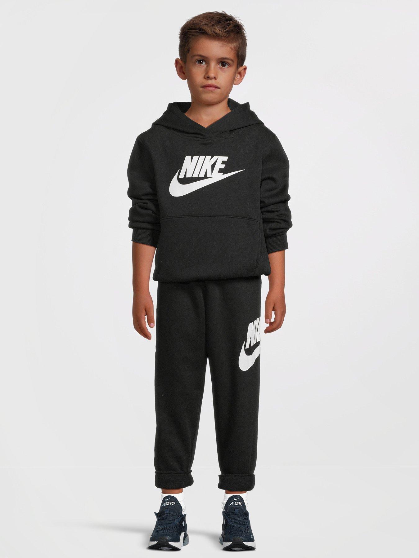 Nike Kids Unisex Club Fleece Hoodie And Joggers Set Black littlewoods