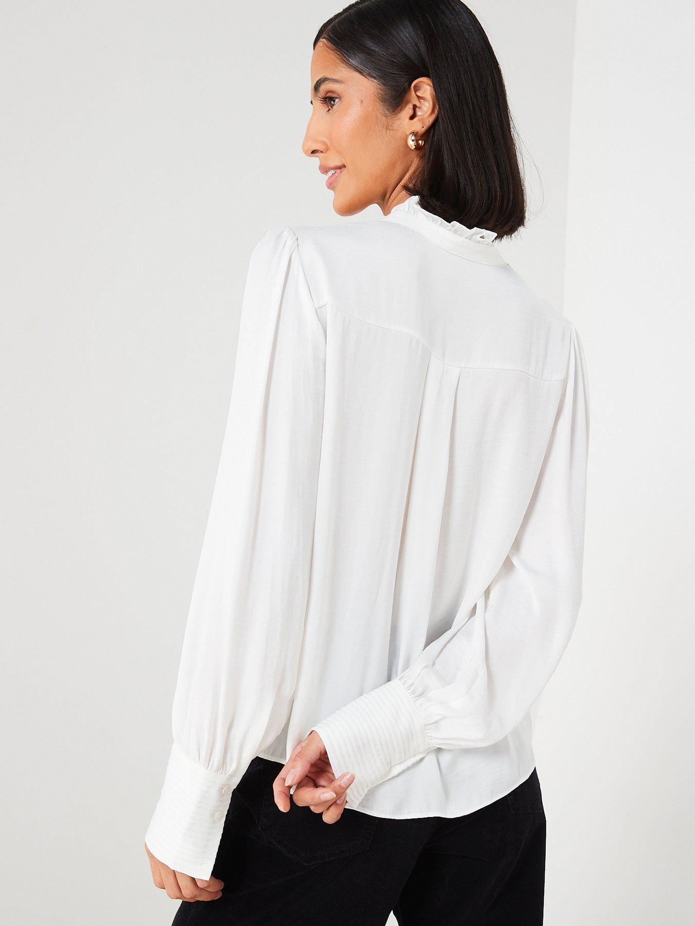 Mango Long sleeve puffed sleeves ruffle detail blouse | littlewoods.com