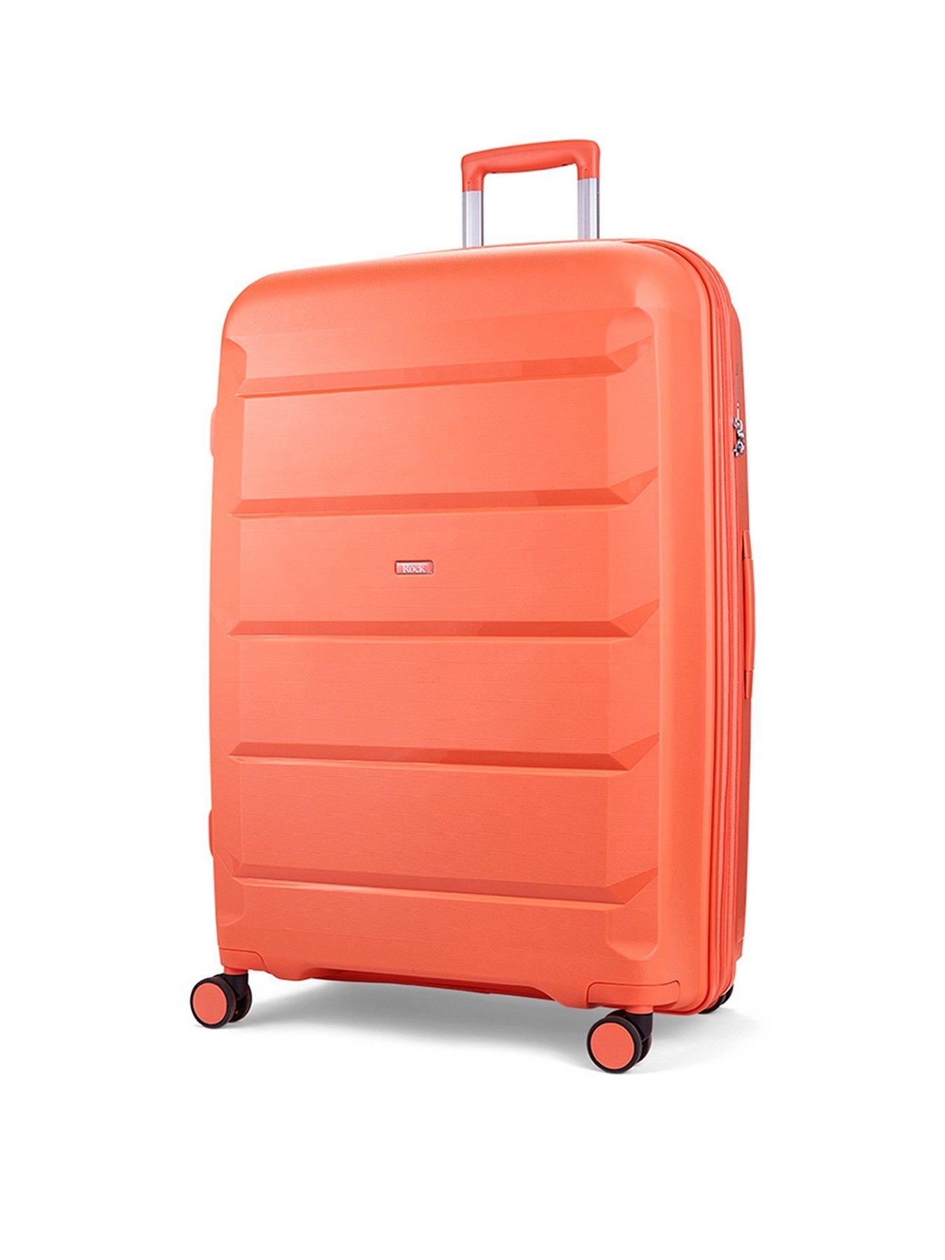 Rock Luggage Tulum Hardshell 8 wheel spinner Large Suitcase Peach Echo littlewoods