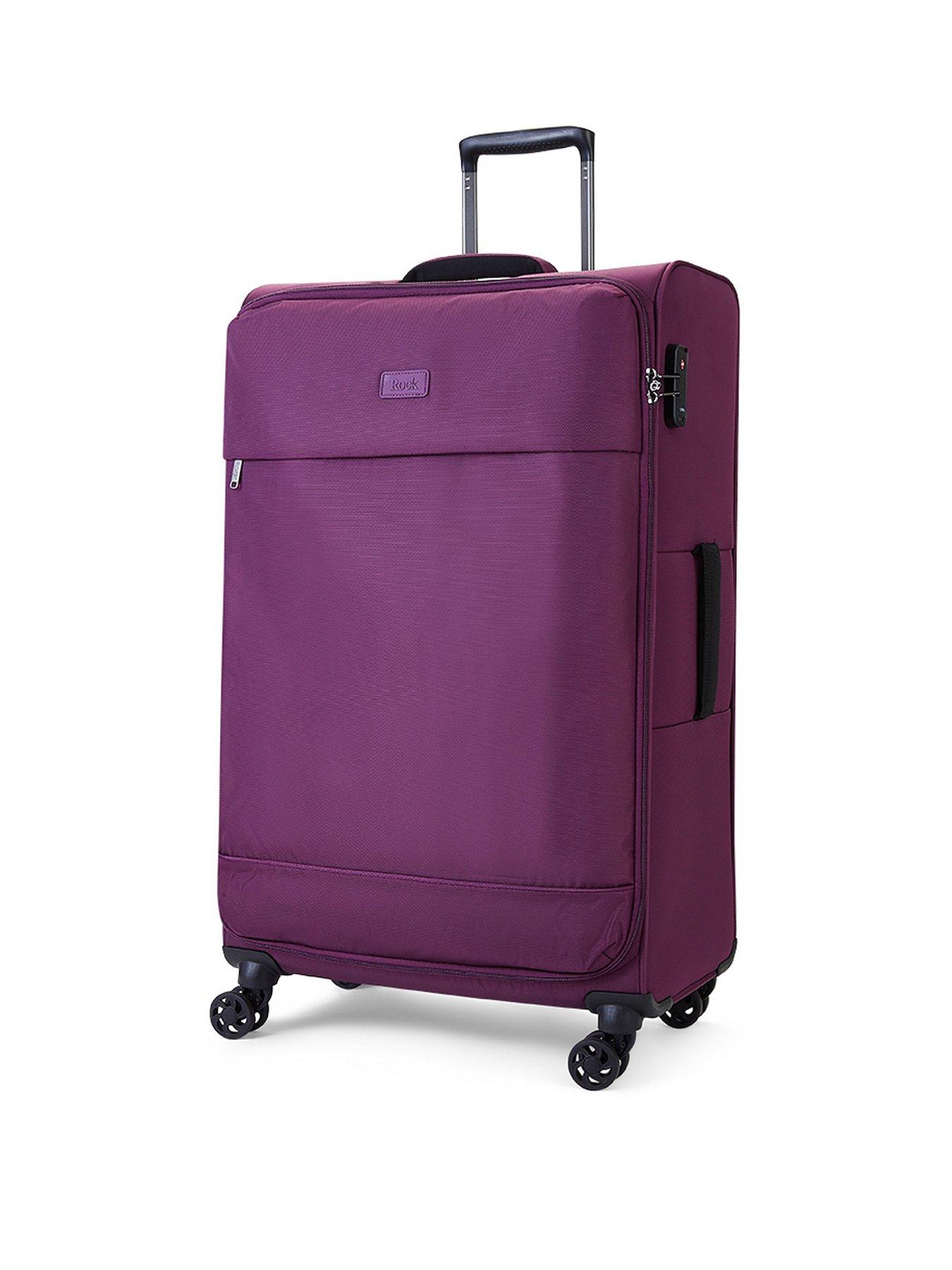 undefined Paris 8 Wheel Softshell Lightweight Large Suitcase With Lock -Purple