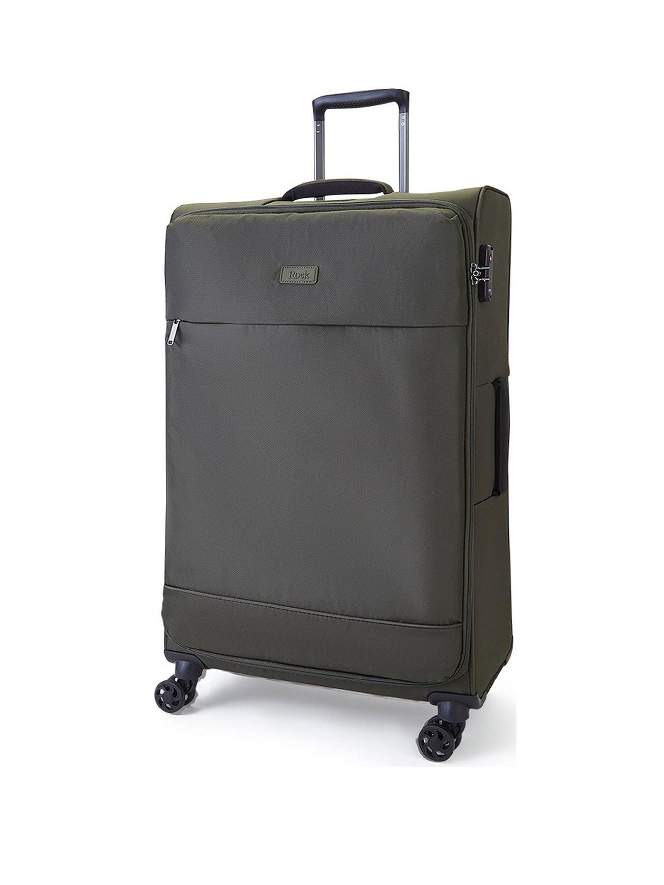 undefined Paris 8 Wheel Softshell Lightweight Large Suitcase With Lock -Green