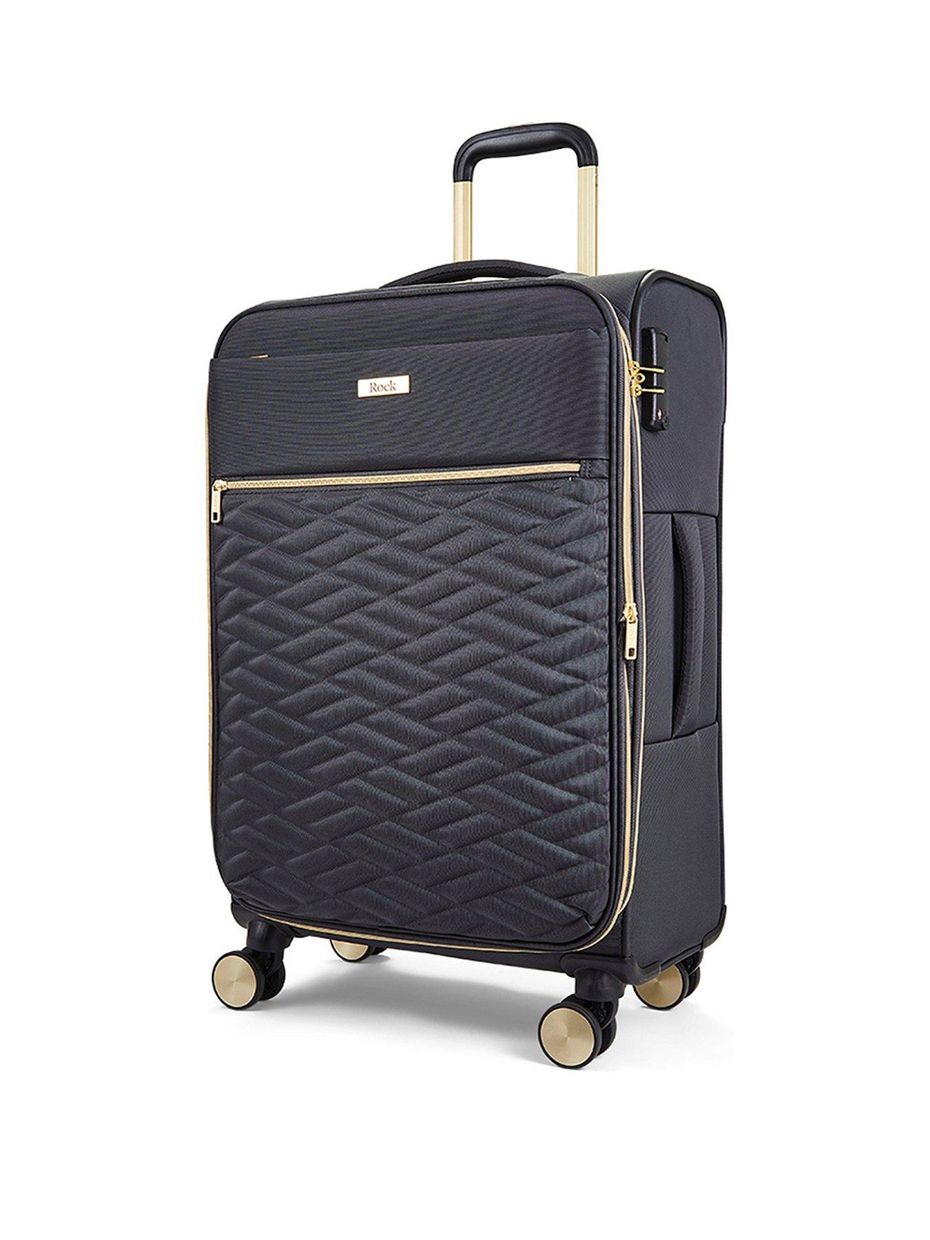  image of rock-luggage-sloane-softshell-8-wheel-expander-with-tsa-lock-medium-suitcase
