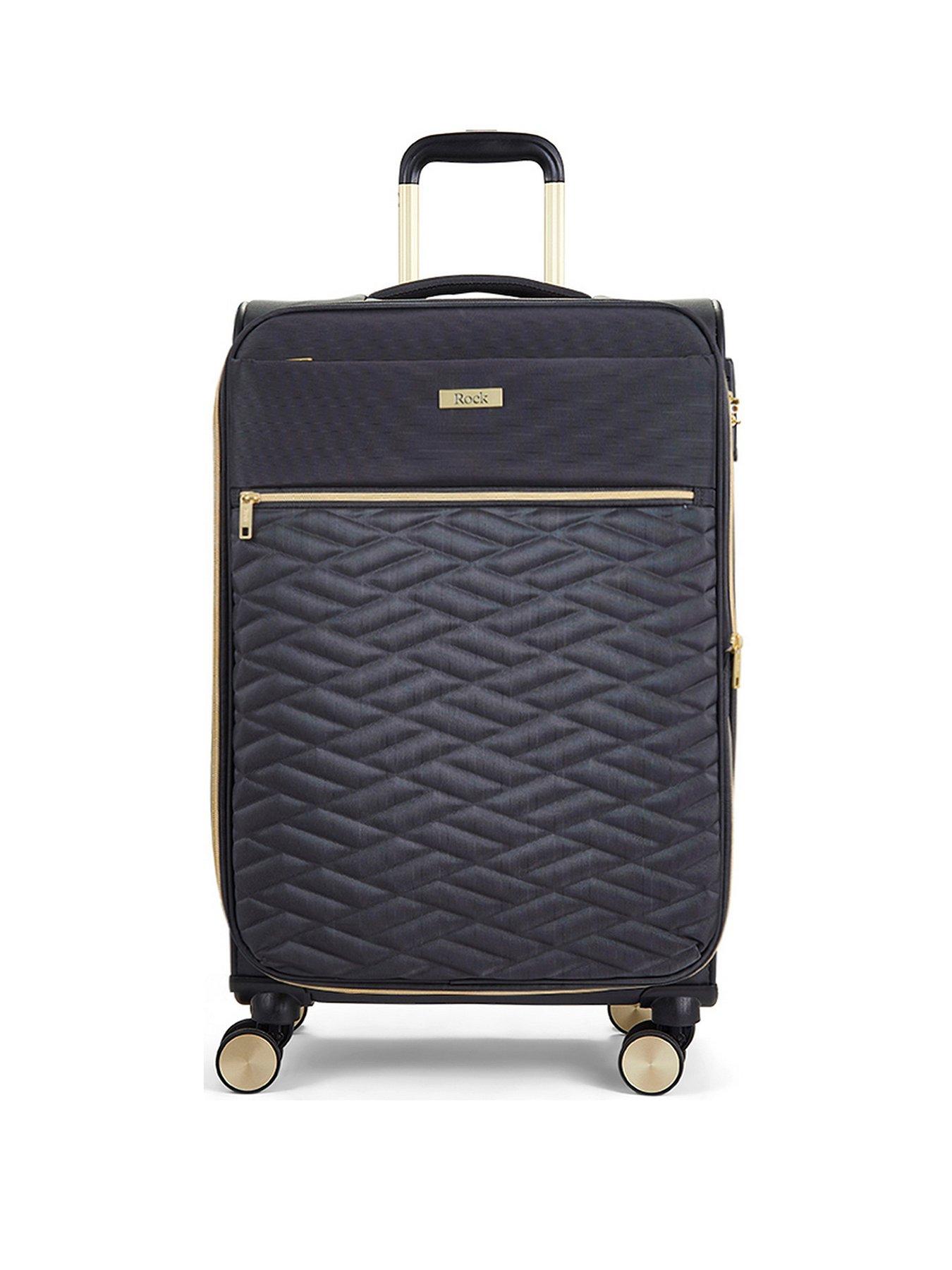  image of rock-luggage-sloane-softshell-8-wheel-expander-with-tsa-lock-medium-suitcase