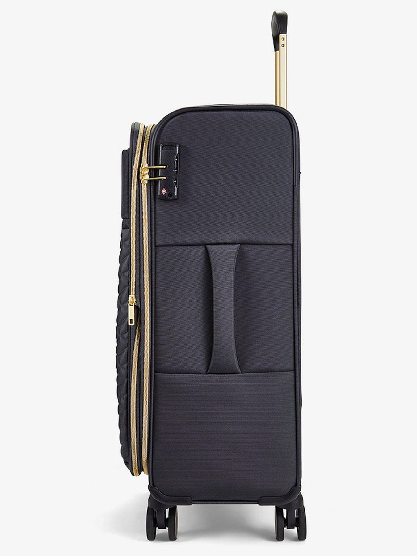  image of rock-luggage-sloane-softshell-8-wheel-expander-with-tsa-lock-medium-suitcase