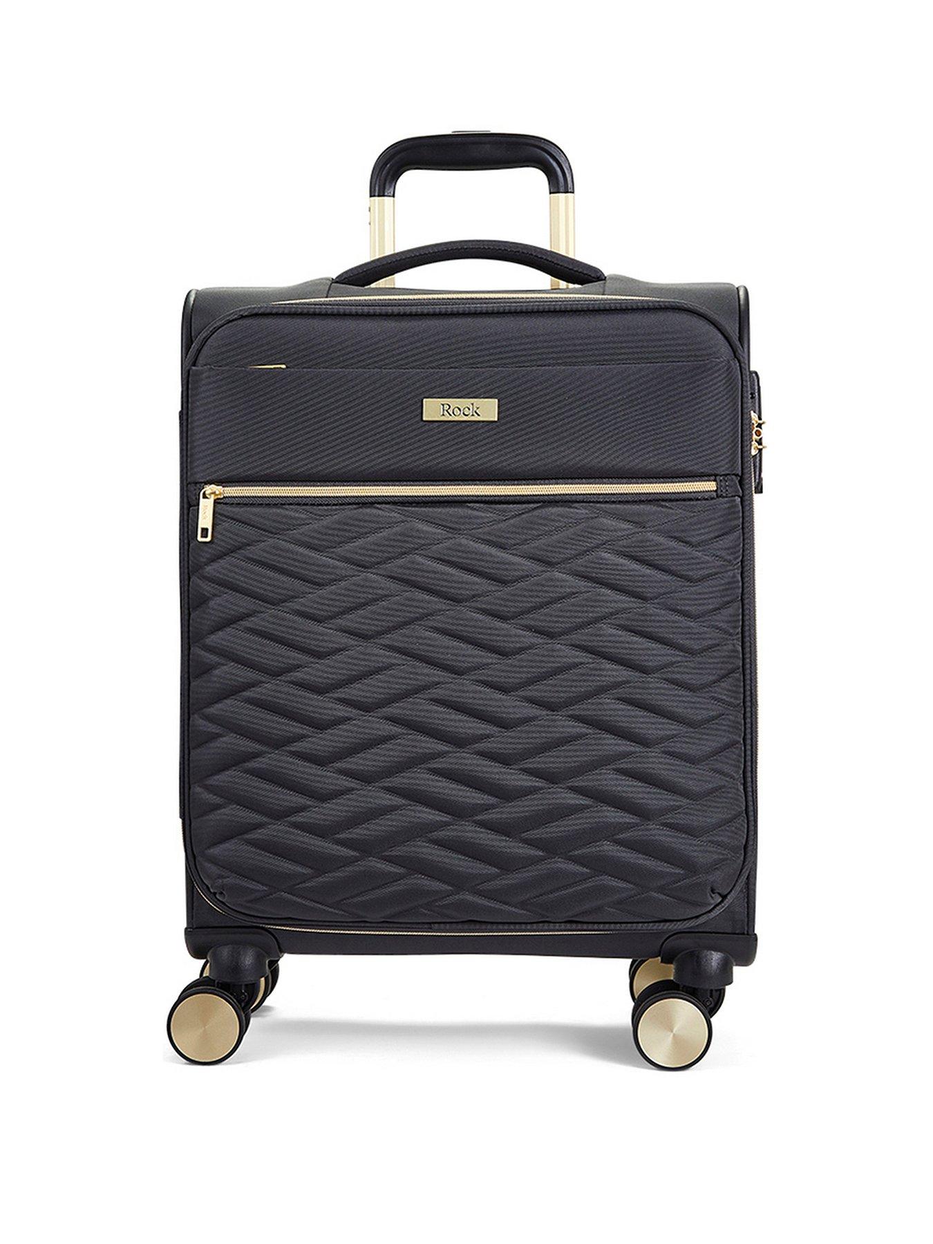  image of rock-luggage-sloane-softshell-8-wheel-expander-with-tsa-lock-small-suitcase