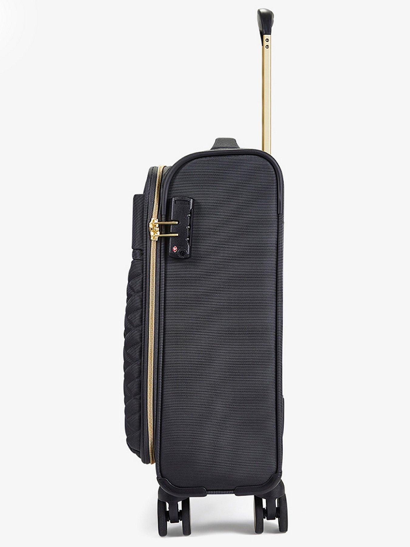  image of rock-luggage-sloane-softshell-8-wheel-expander-with-tsa-lock-small-suitcase