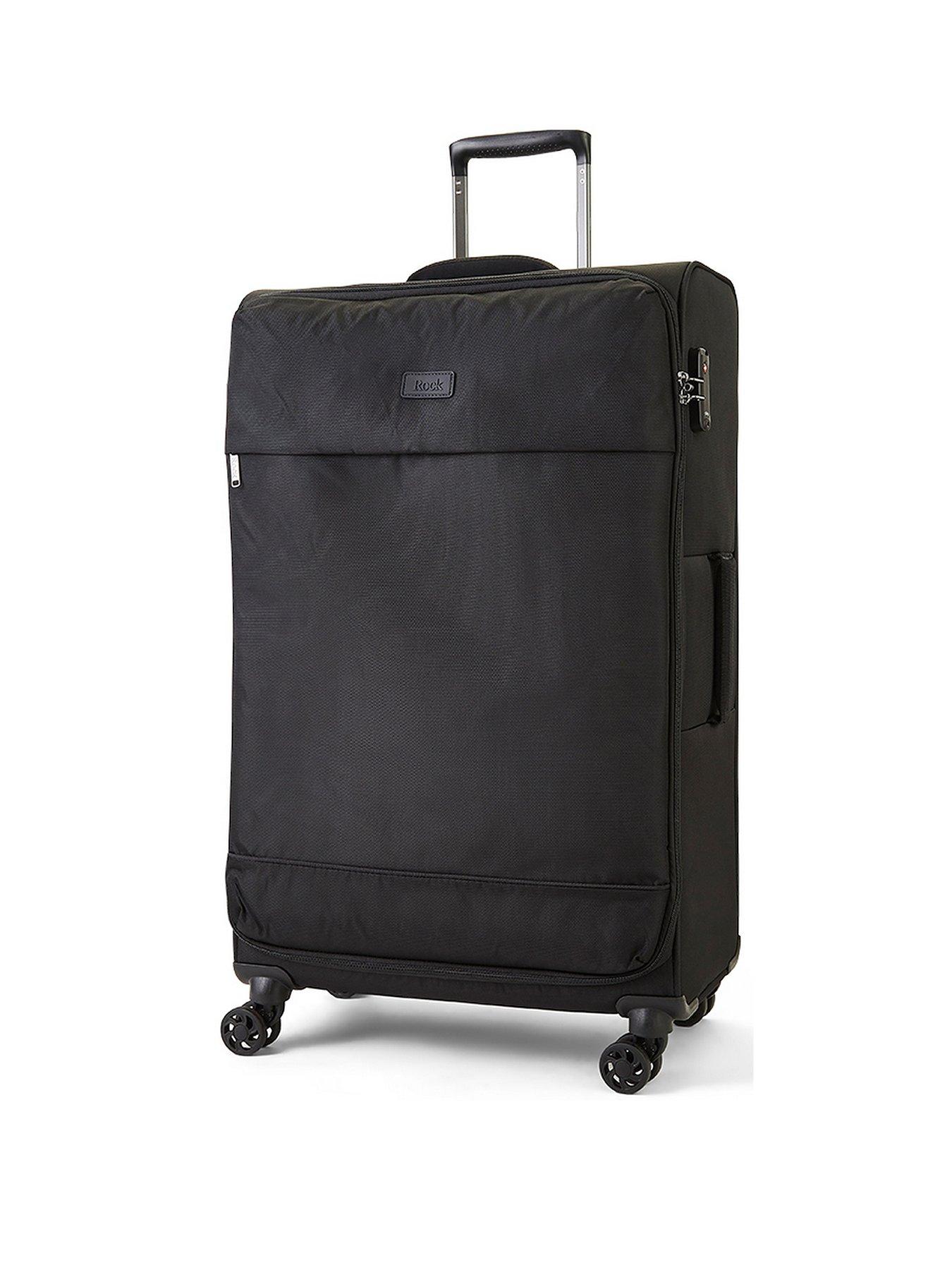 undefined Paris 8 Wheel Softshell Lightweight Large Suitcase With Lock -Black
