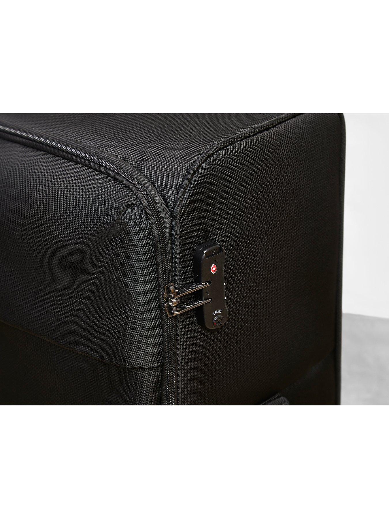 image of rock-luggage-paris-8-wheel-softshell-lightweight-medium-suitcase-with-lock--black